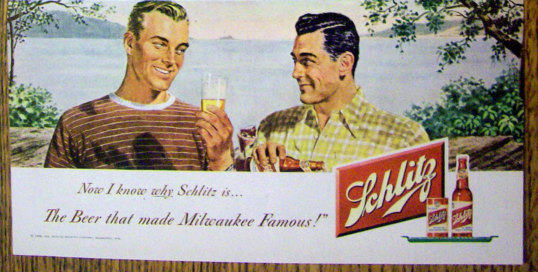 1948 Schlitz Beer with Men Talking About Beer