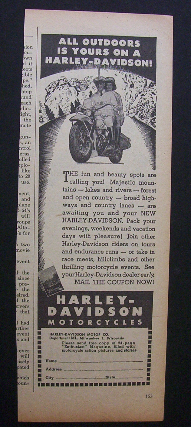 1946  Harley  Davidson  Motorcycle