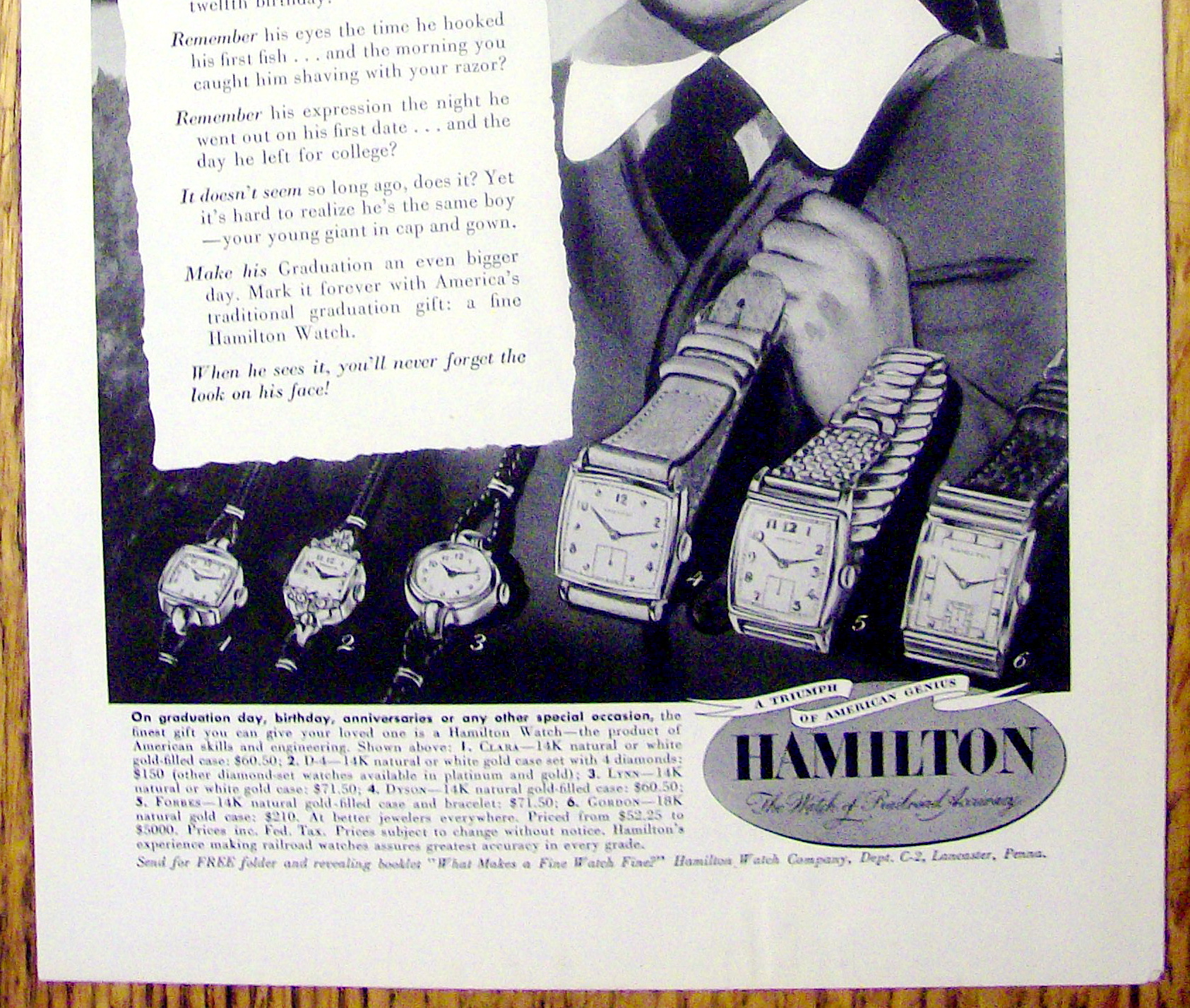 1949 Hamilton Watches with Little Boy