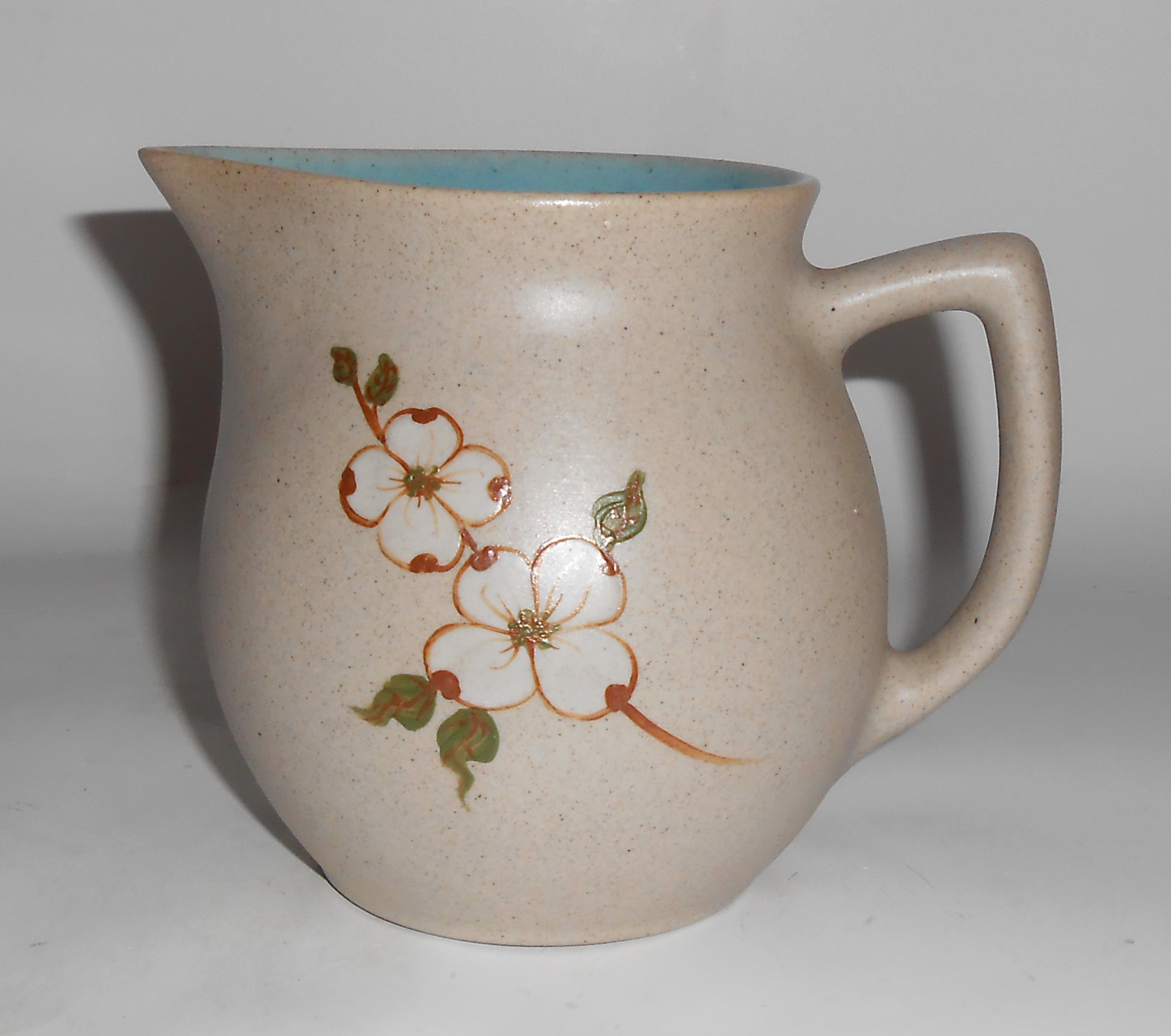 Pigeon Forge Pottery White Dogwood Decorated Pitcher!