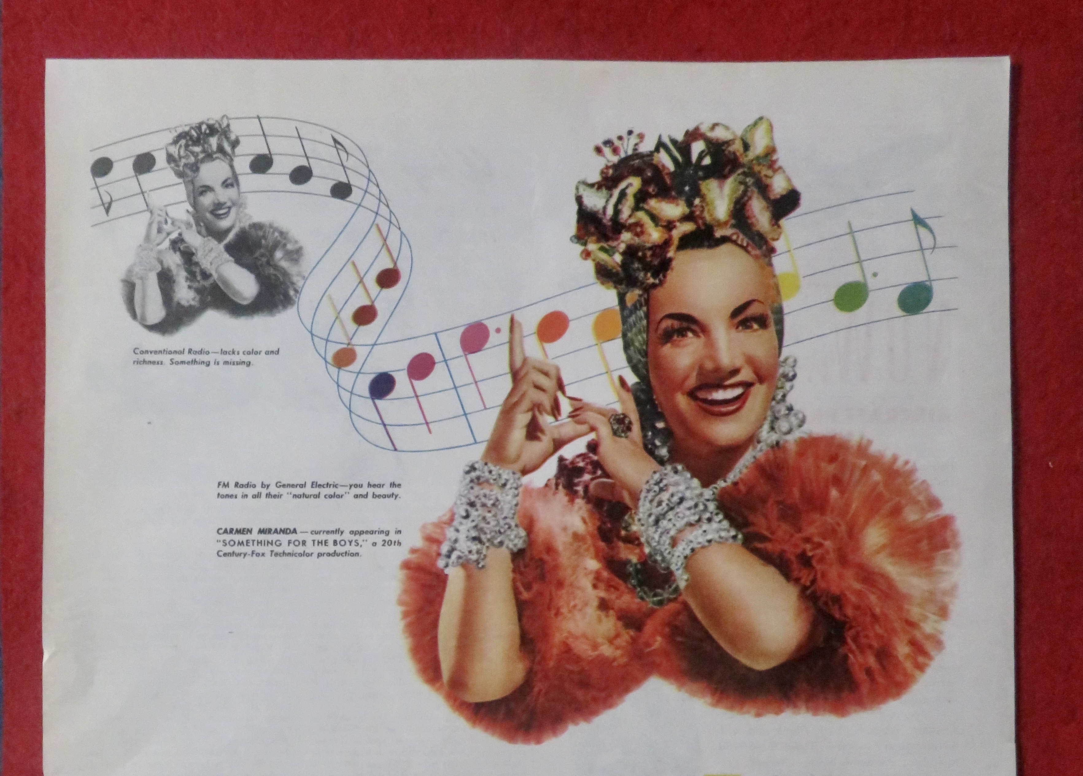 1945 General Electric FM Radio with Carmen Miranda