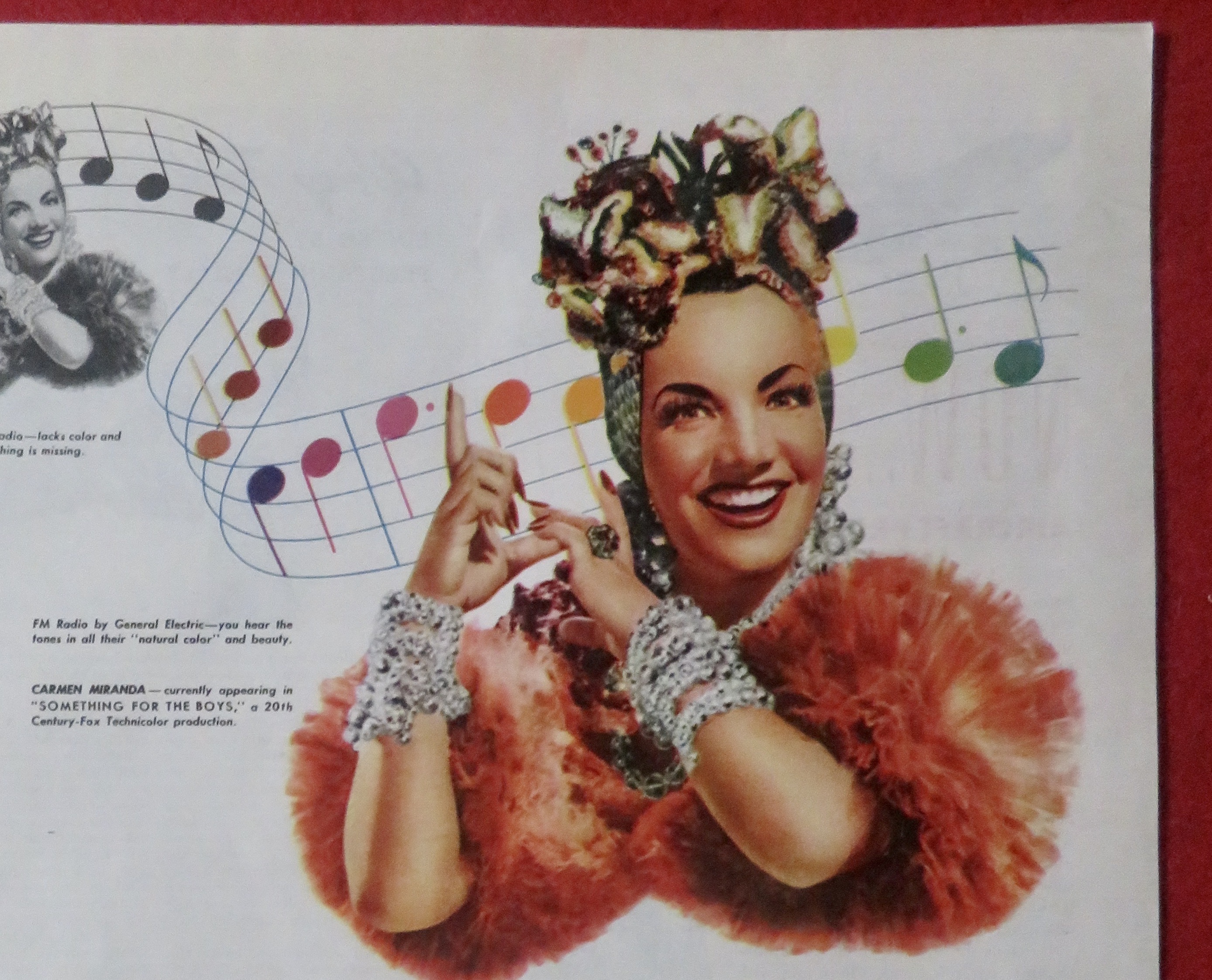 1945 General Electric FM Radio with Carmen Miranda