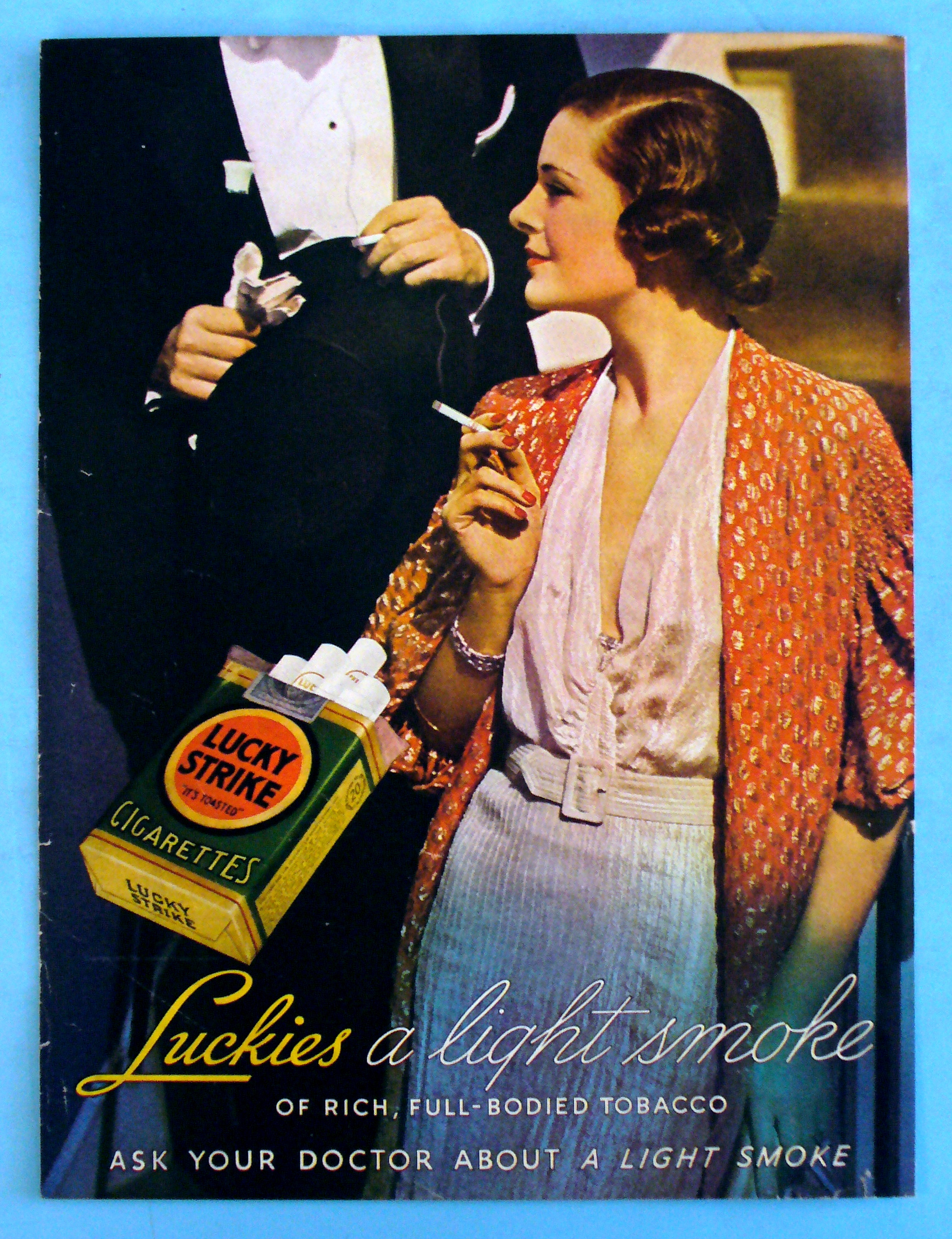 1932 Lucky Strike Cigarettes with Woman Smoking
