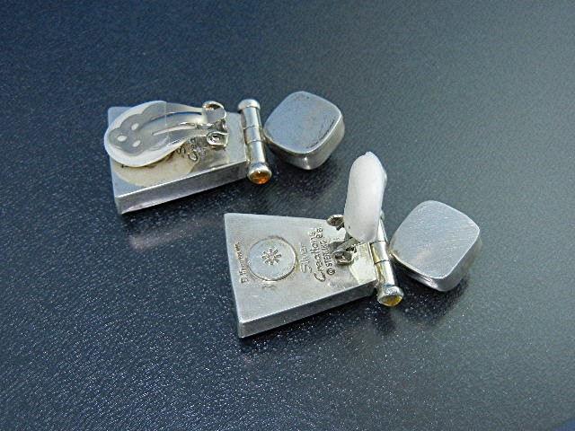 David Troutman Sterling Silver Lapis Tourmaline Earring