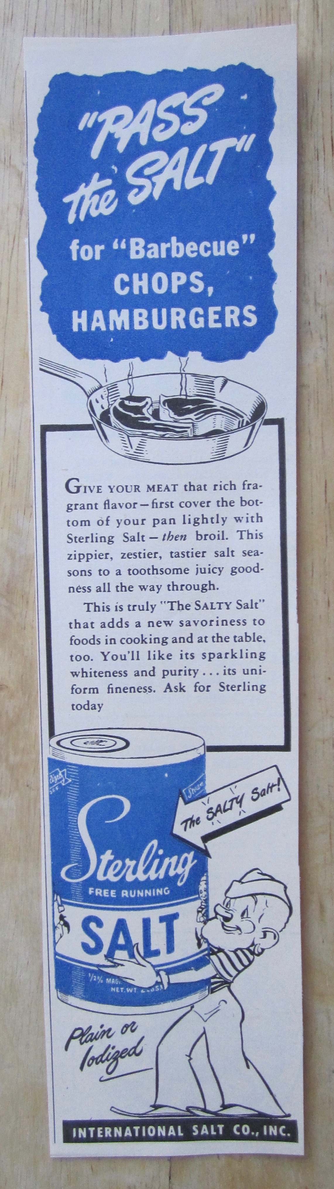 1946 Sterling Salt with Sailor Holding The Salty Salt