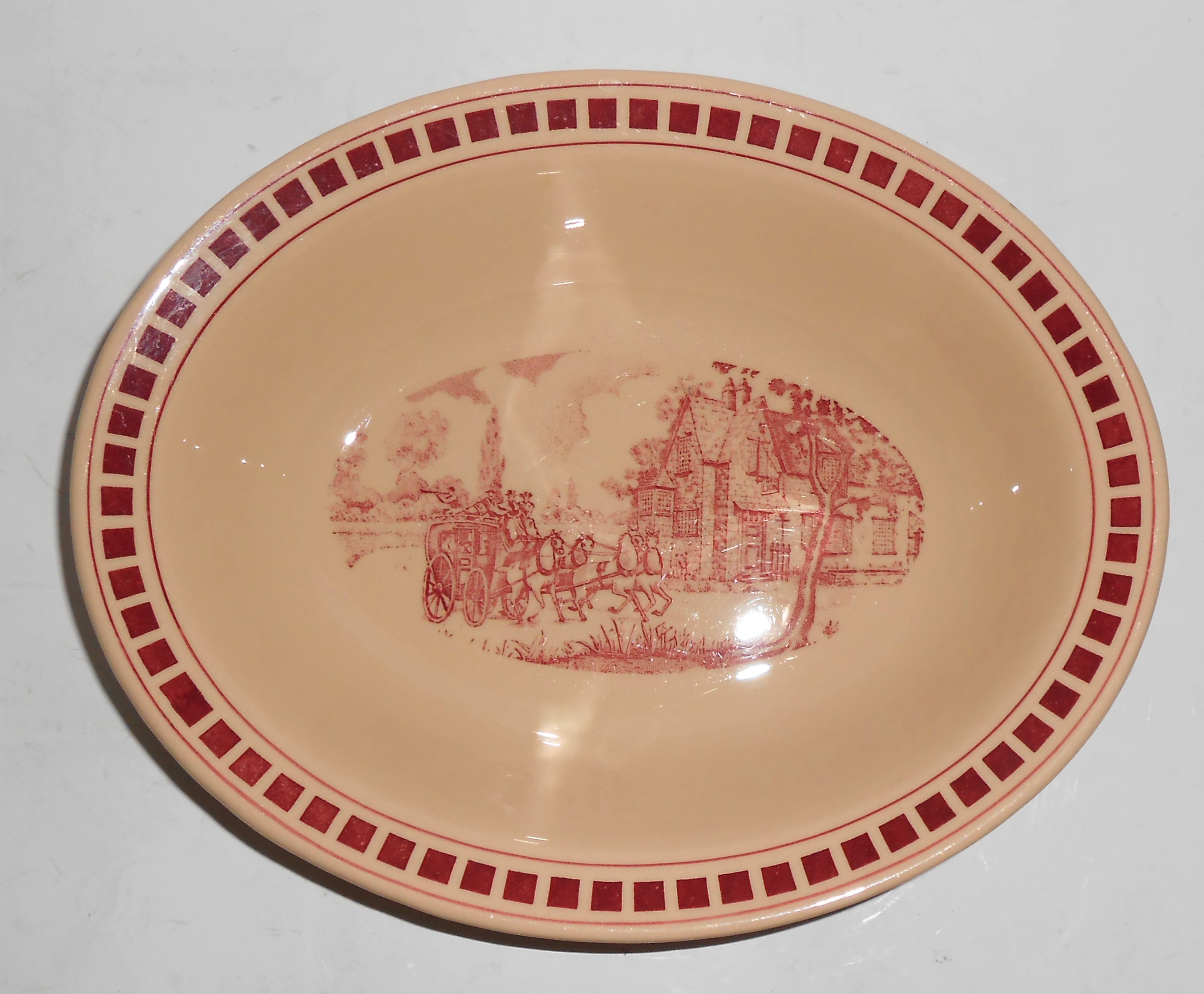 Shenango Restaurant China Red Roselyn Vegetable Bowl