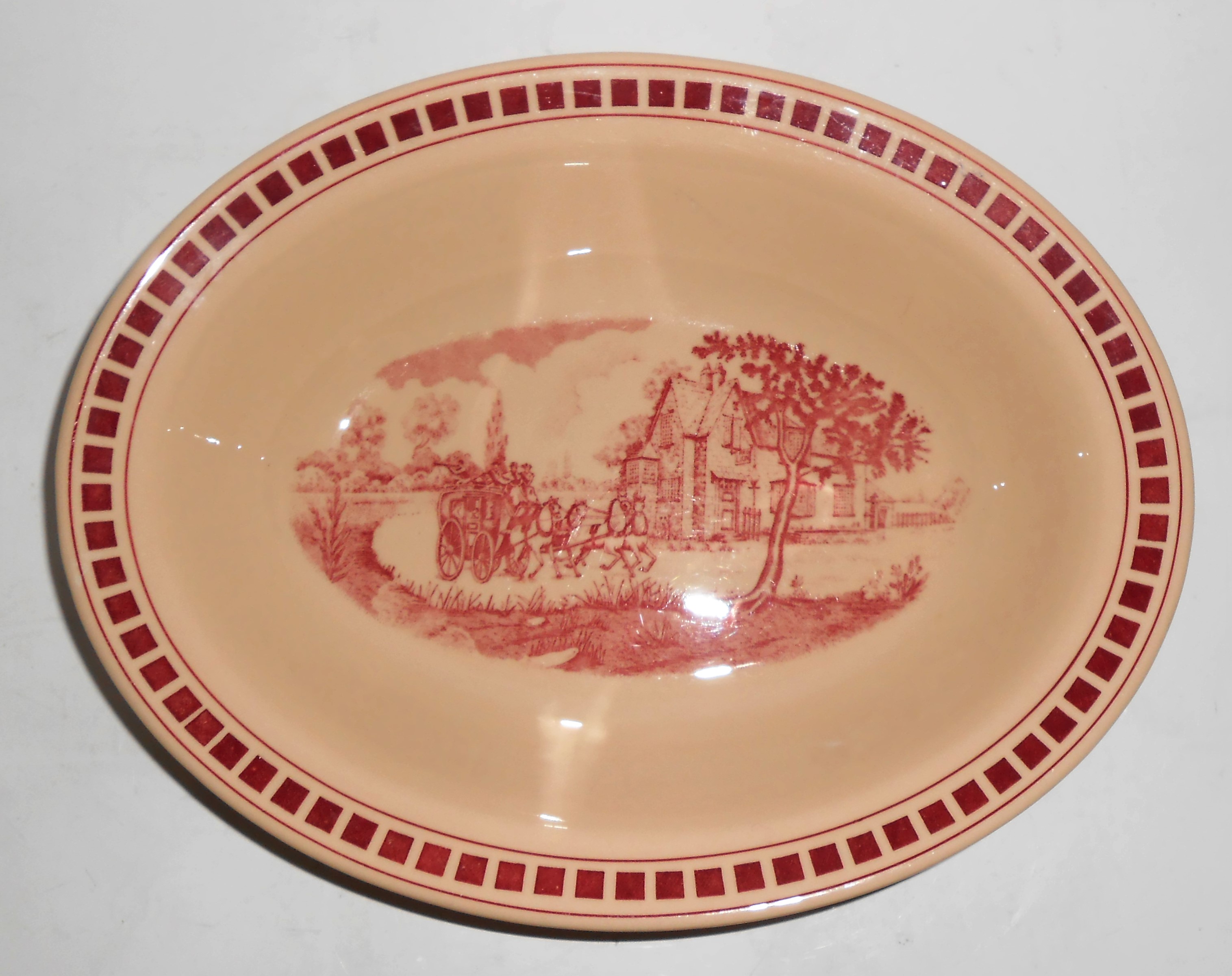 Shenango Restaurant China Red Roselyn Vegetable Bowl #2