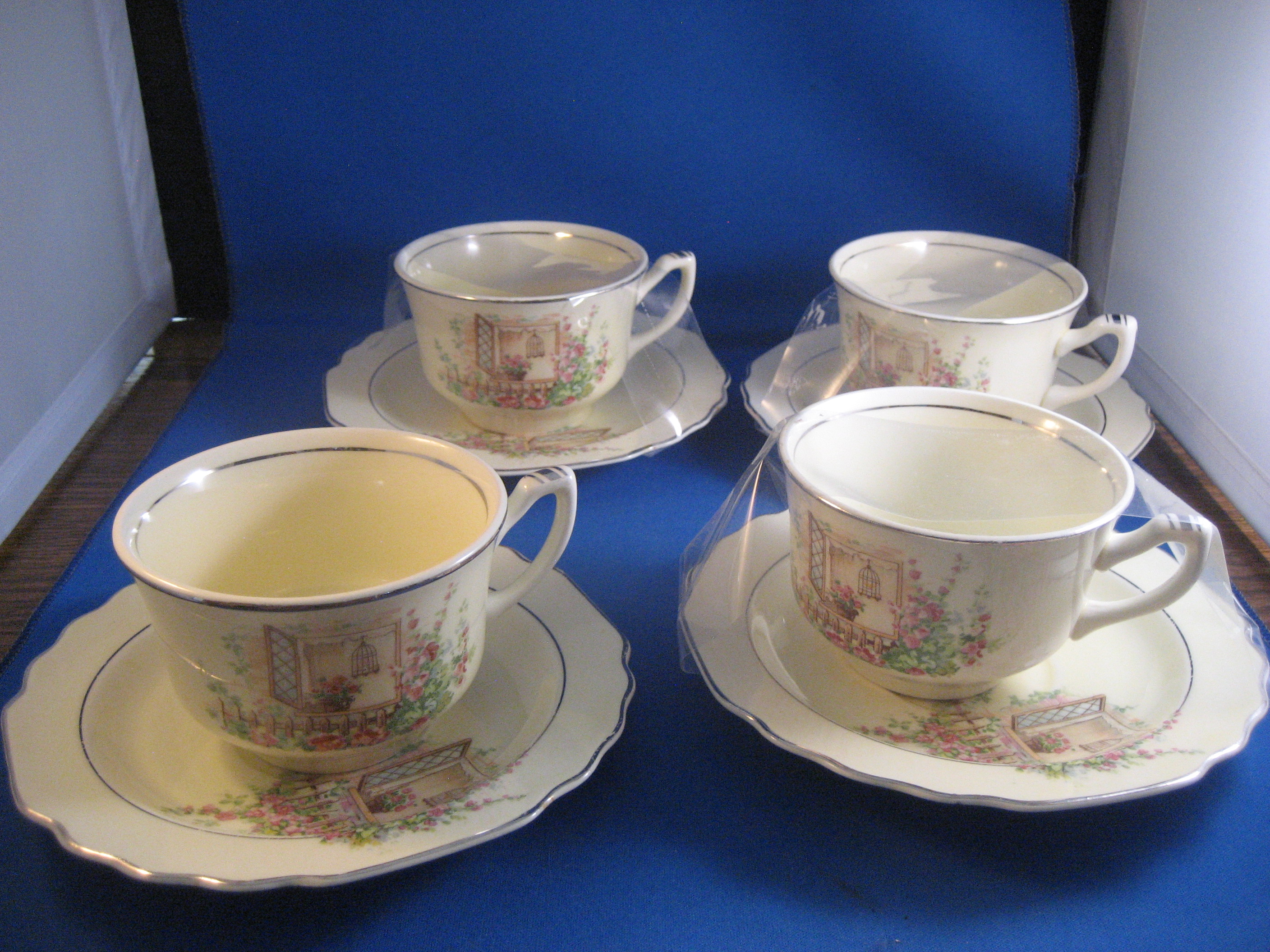 Lido W.S. George Canary Cups and Saucers