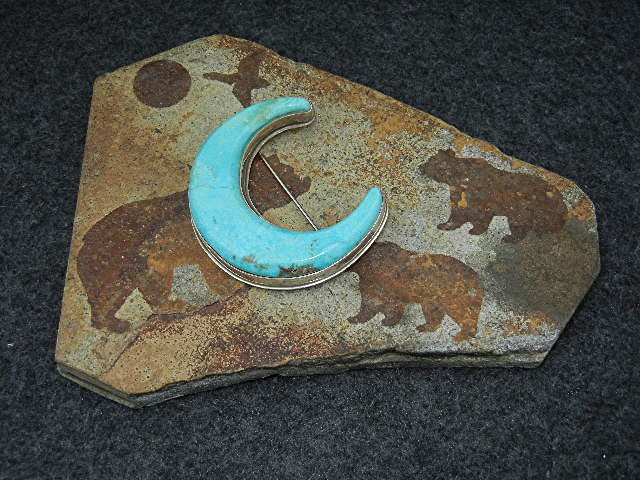 David Troutman Kingman Turquoise Pin
