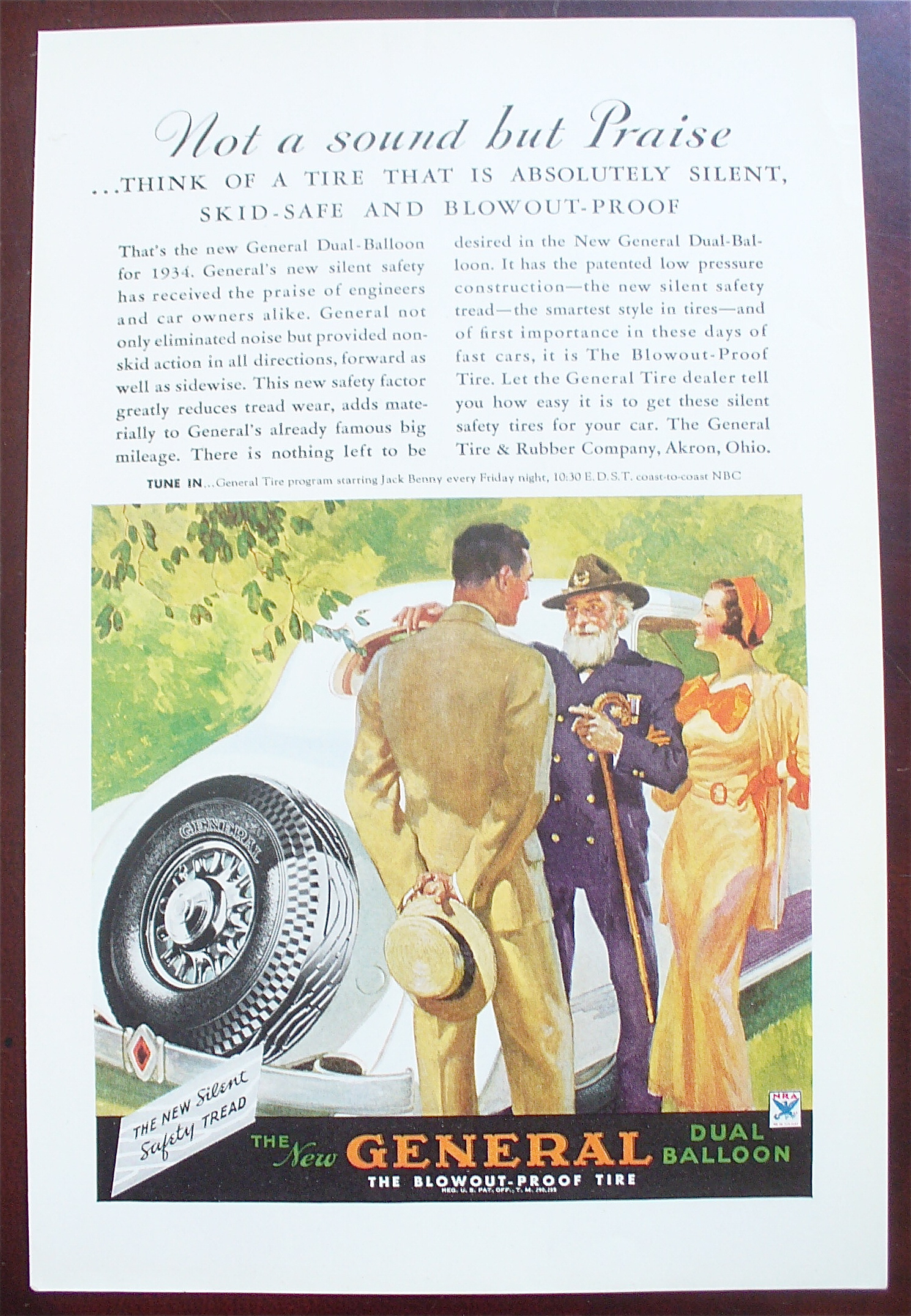 1934 General Tire with a General Talking to a Man