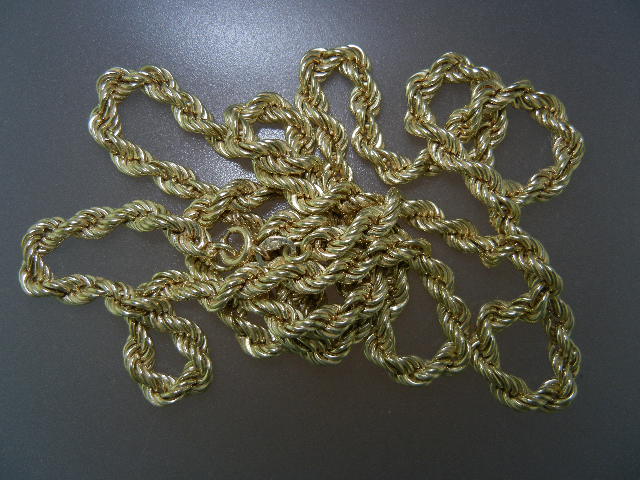 14K Gold Rope Chain 26 Inch 14 Grams Necklace