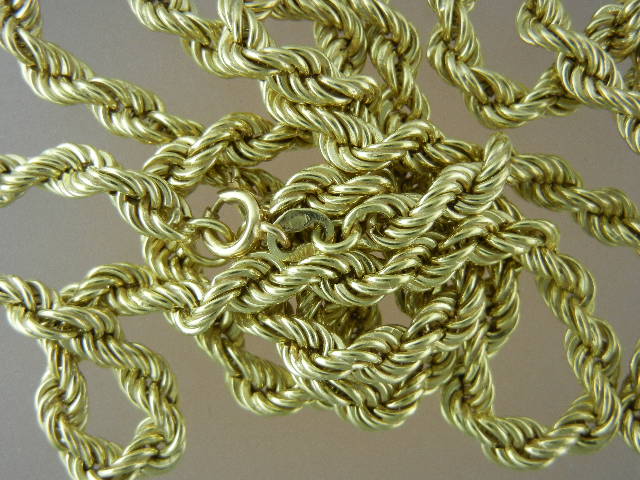 14K Gold Rope Chain 26 Inch 14 Grams Necklace