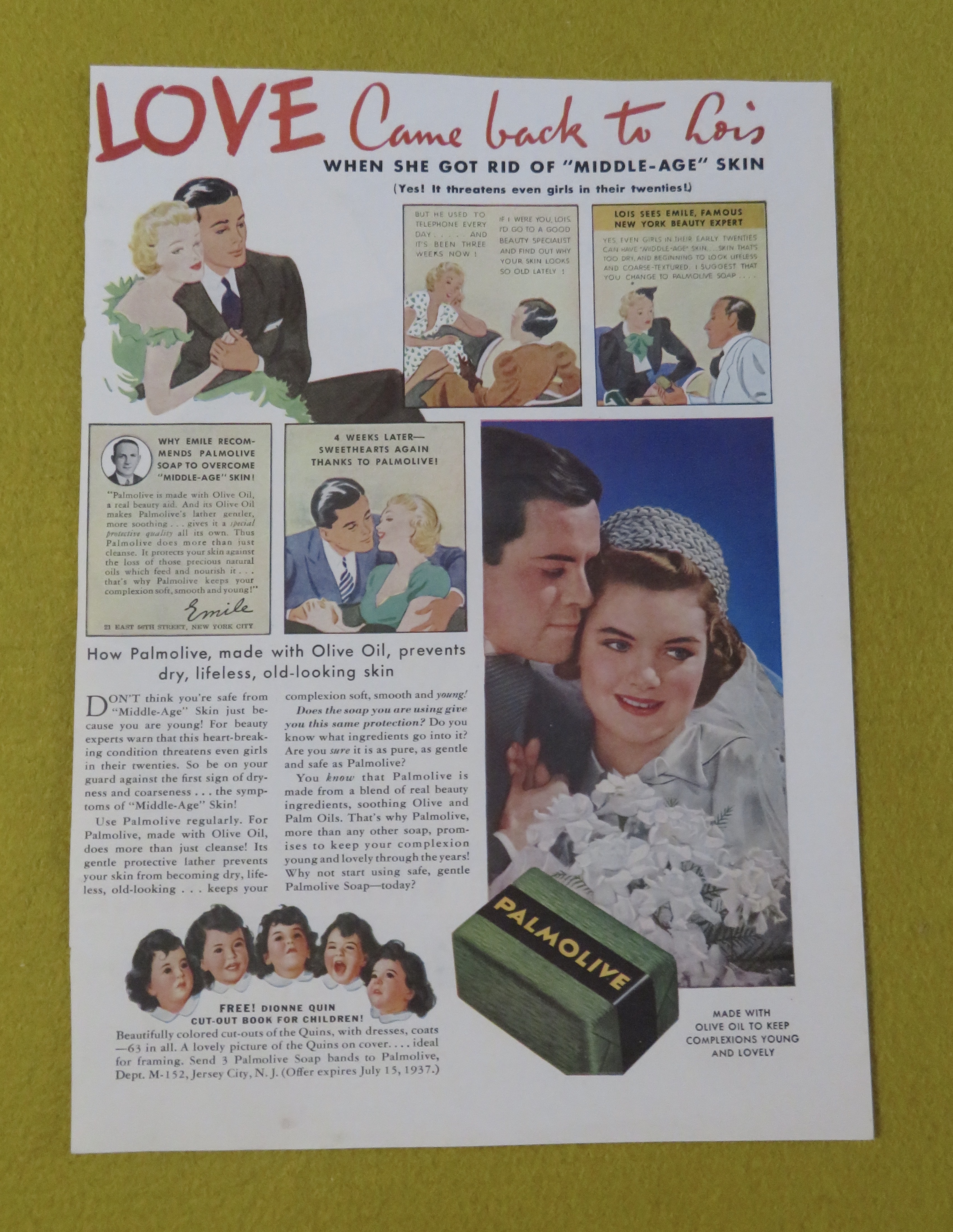1930's Palmolive Soap with Love Came Back To Lois