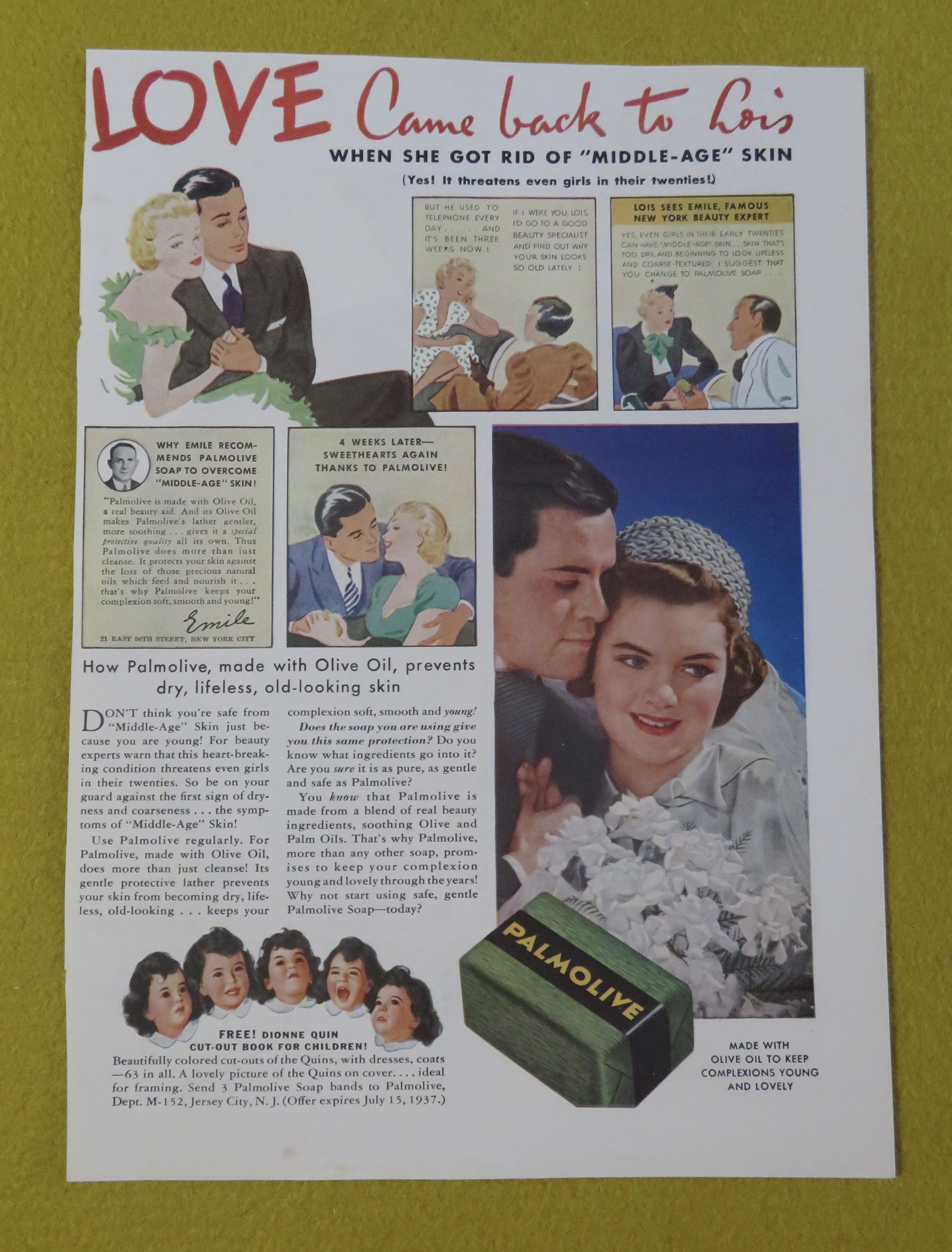 1930's Palmolive Soap with Love Came Back To Lois