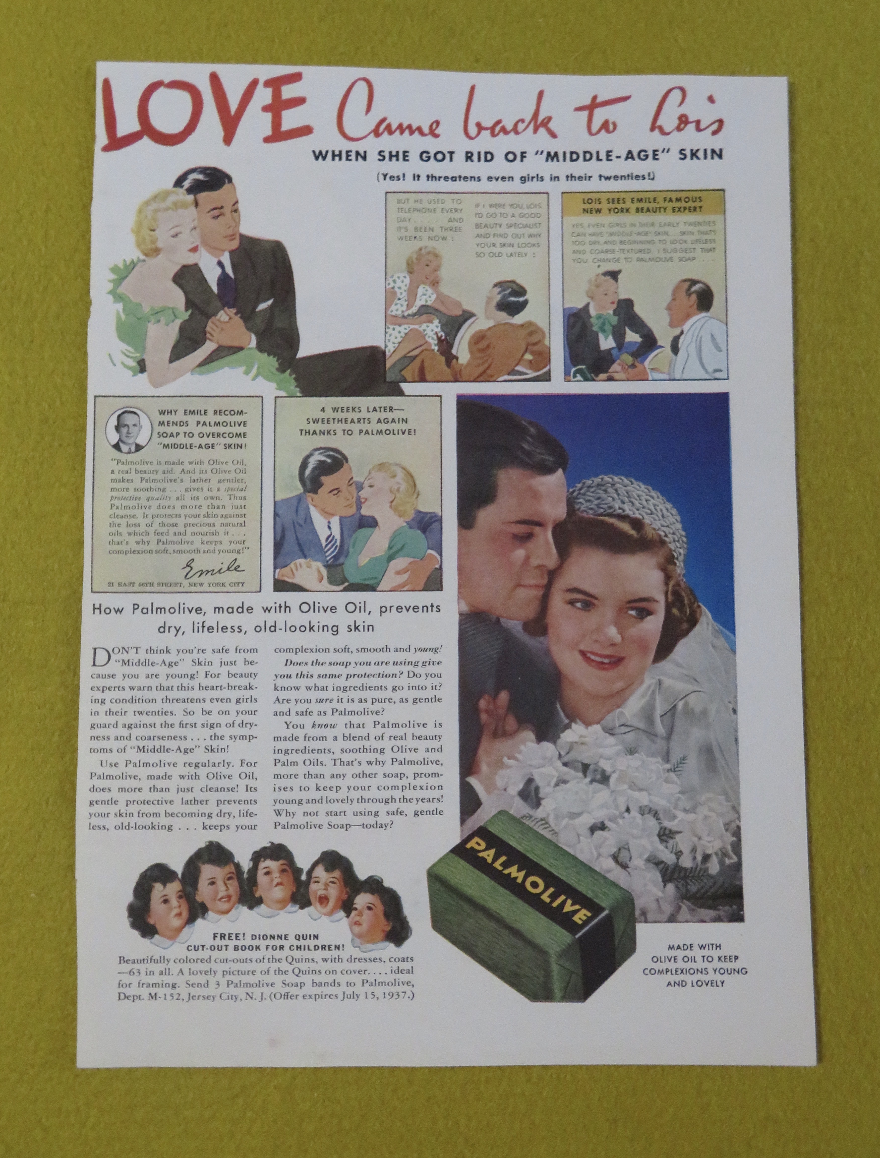 1930's Palmolive Soap with Love Came Back To Lois