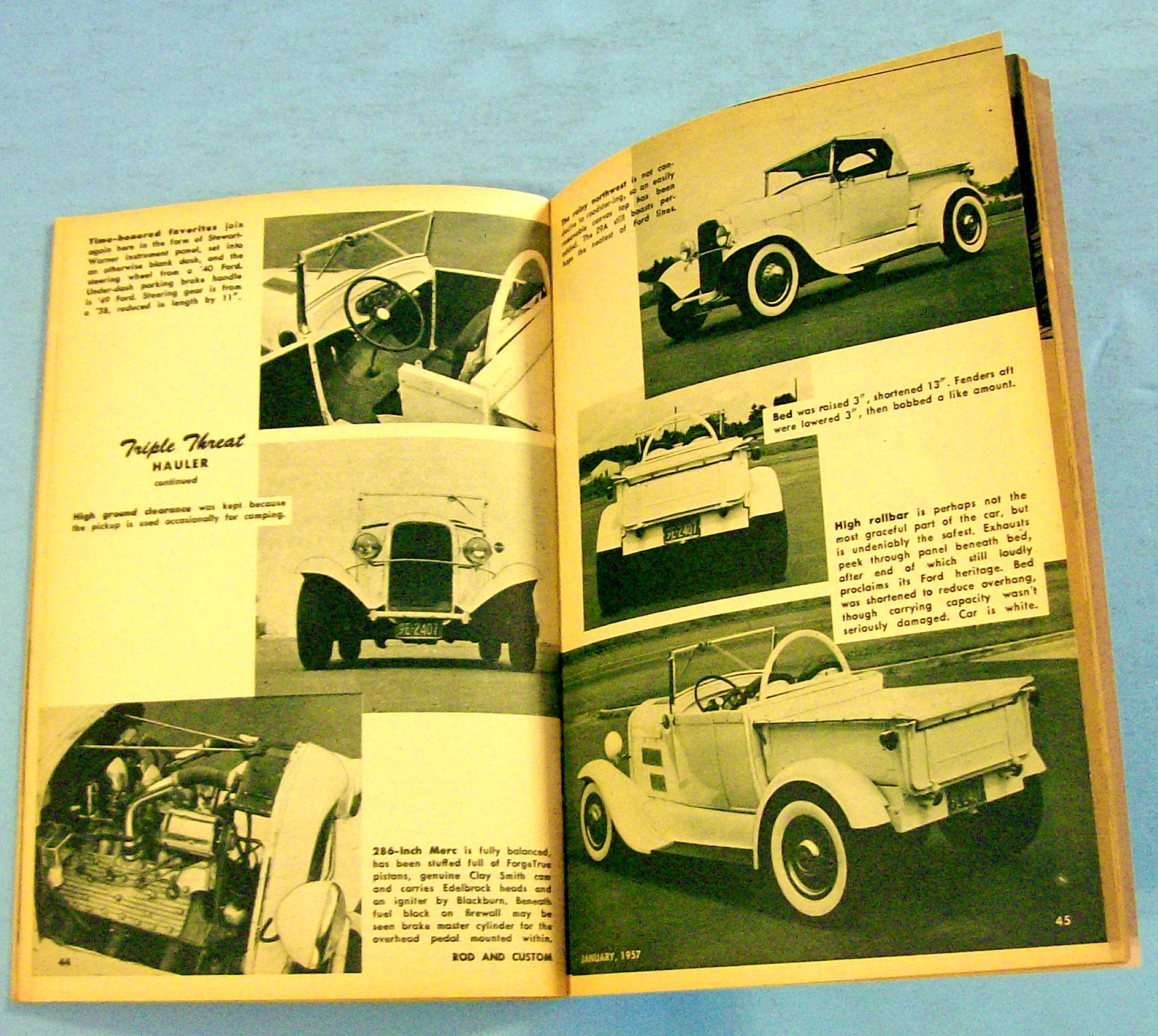 Rod & Custom January 1957 Cad-Powered Cars