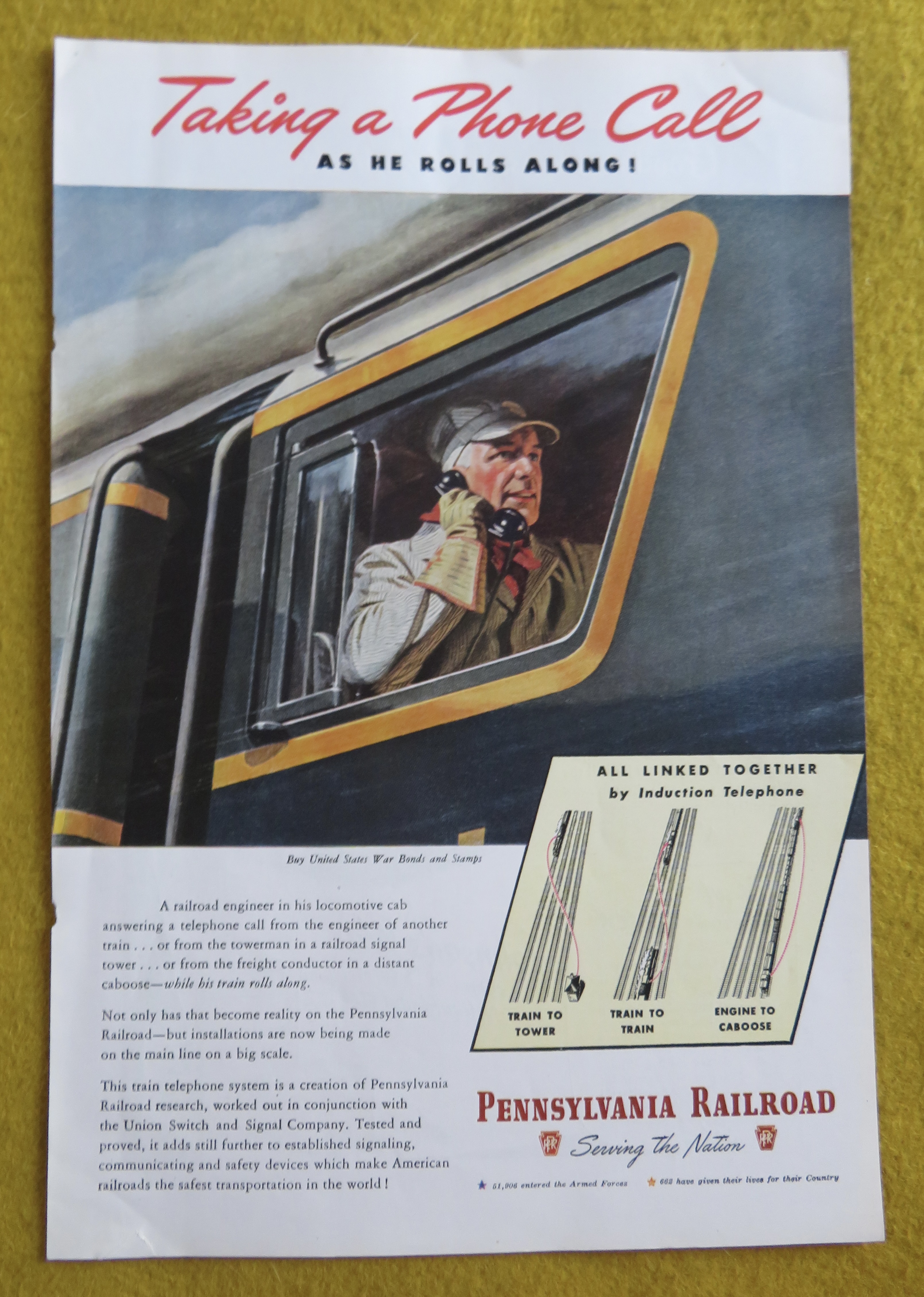 1945 Pennsylvania Railroad w/ Engineer on the Telephone