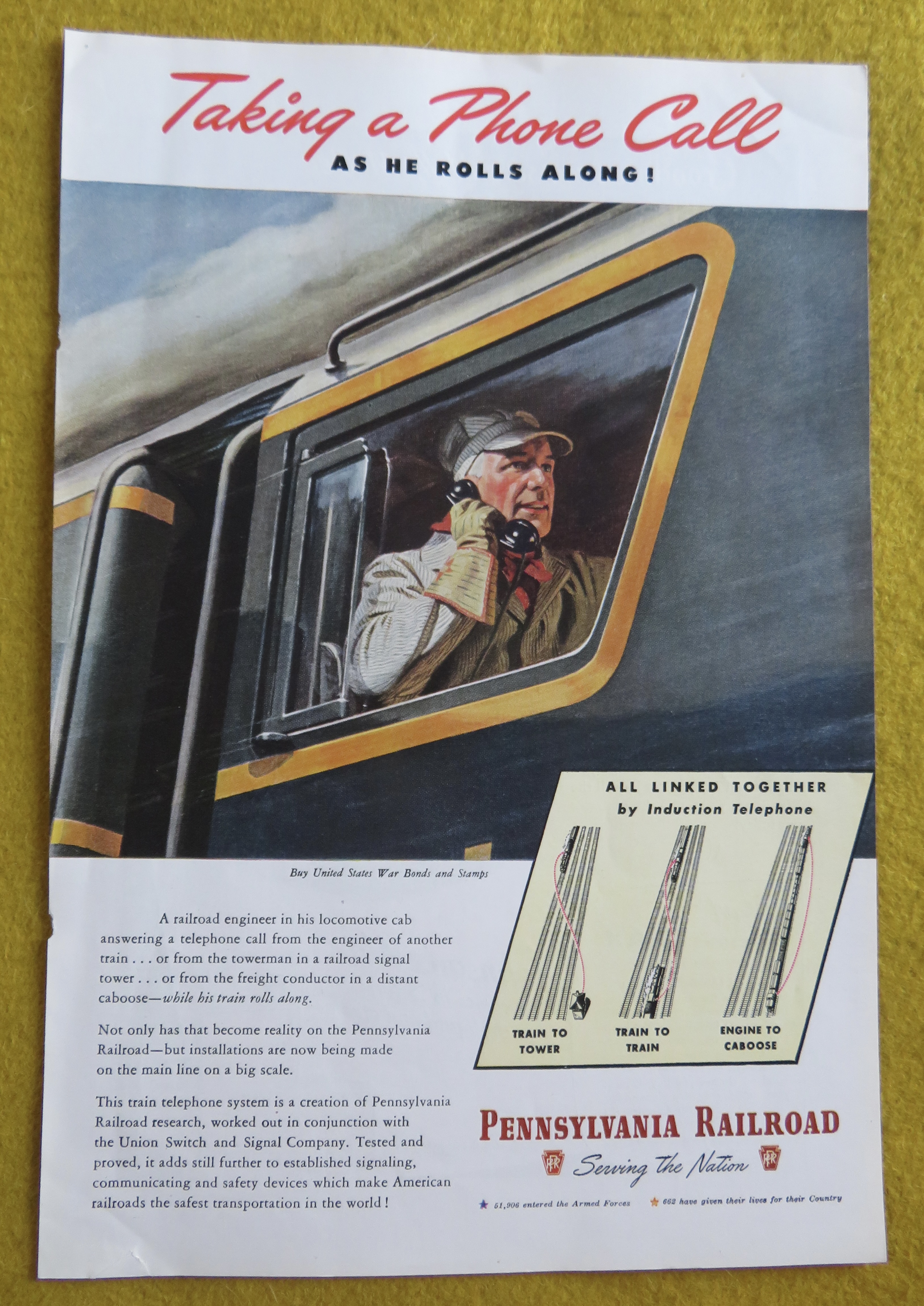 1945 Pennsylvania Railroad w/ Engineer on the Telephone