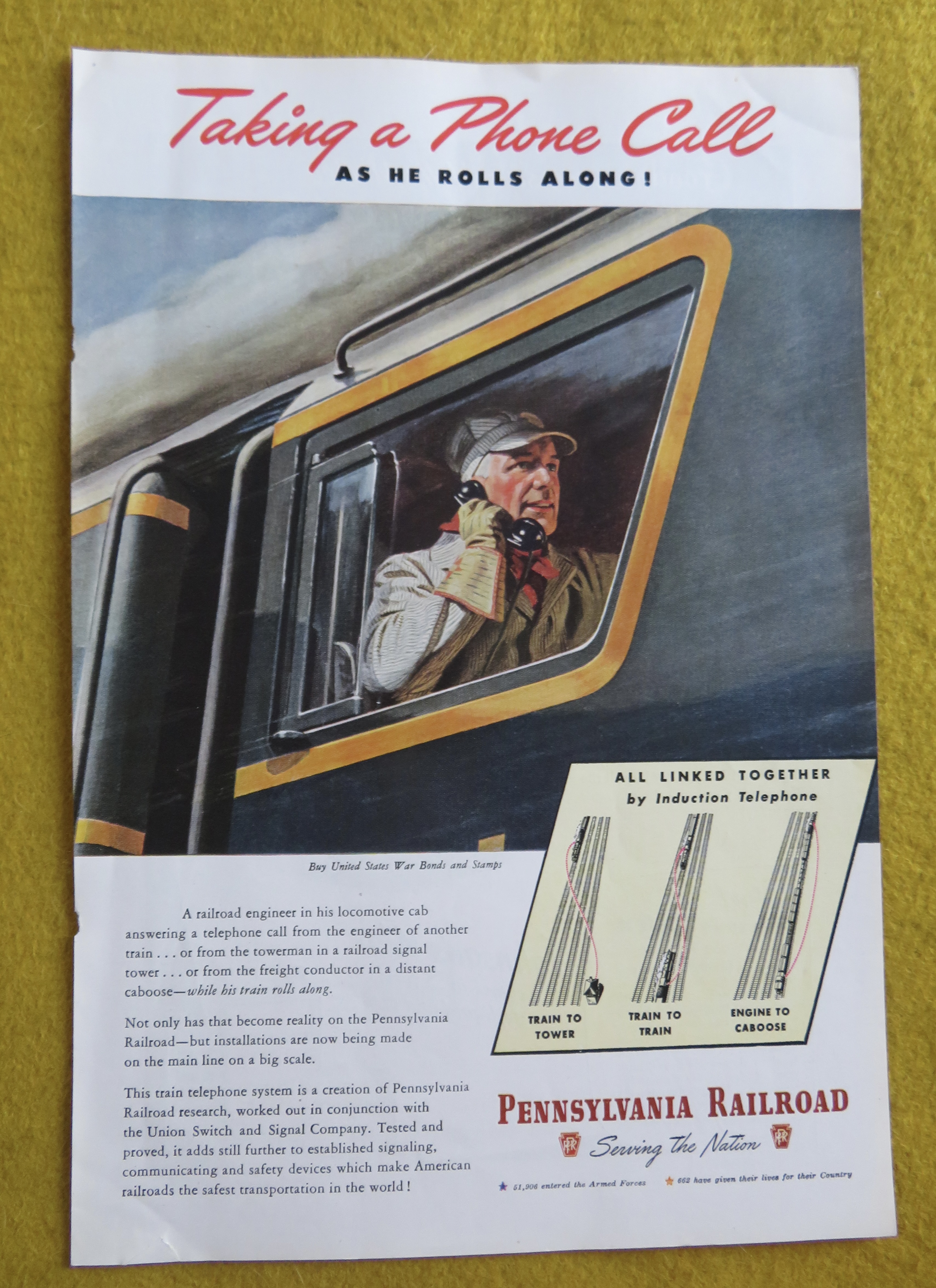 1945 Pennsylvania Railroad w/ Engineer on the Telephone