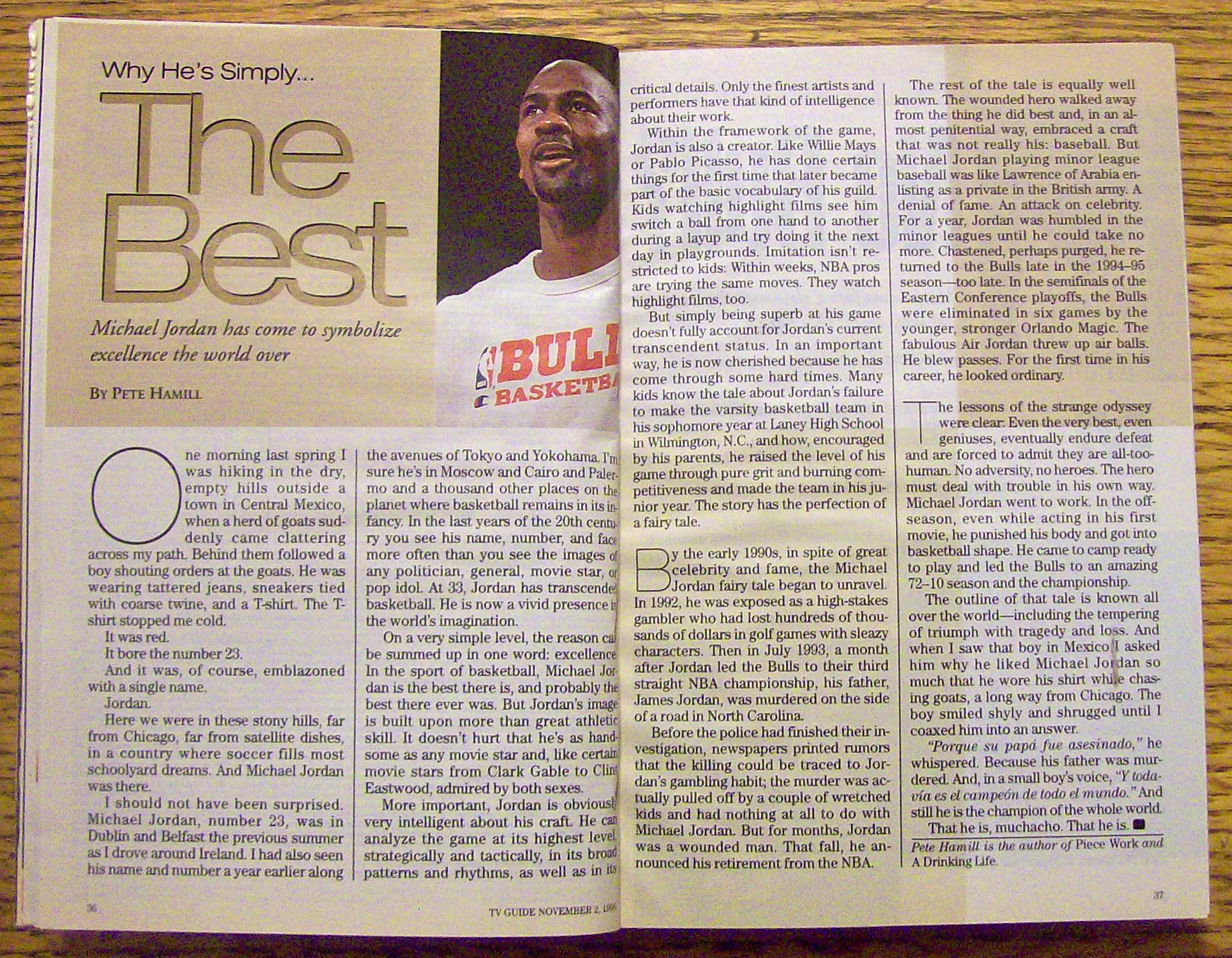 TV Guide November 2-8, 1996 Michael Jordan (Air Waves)
