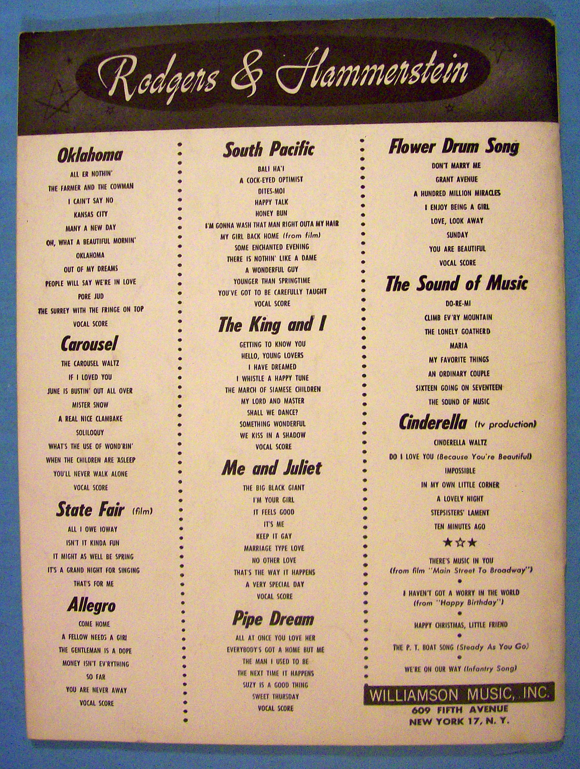 Rodgers & Hammerstein Song Album Book 1943