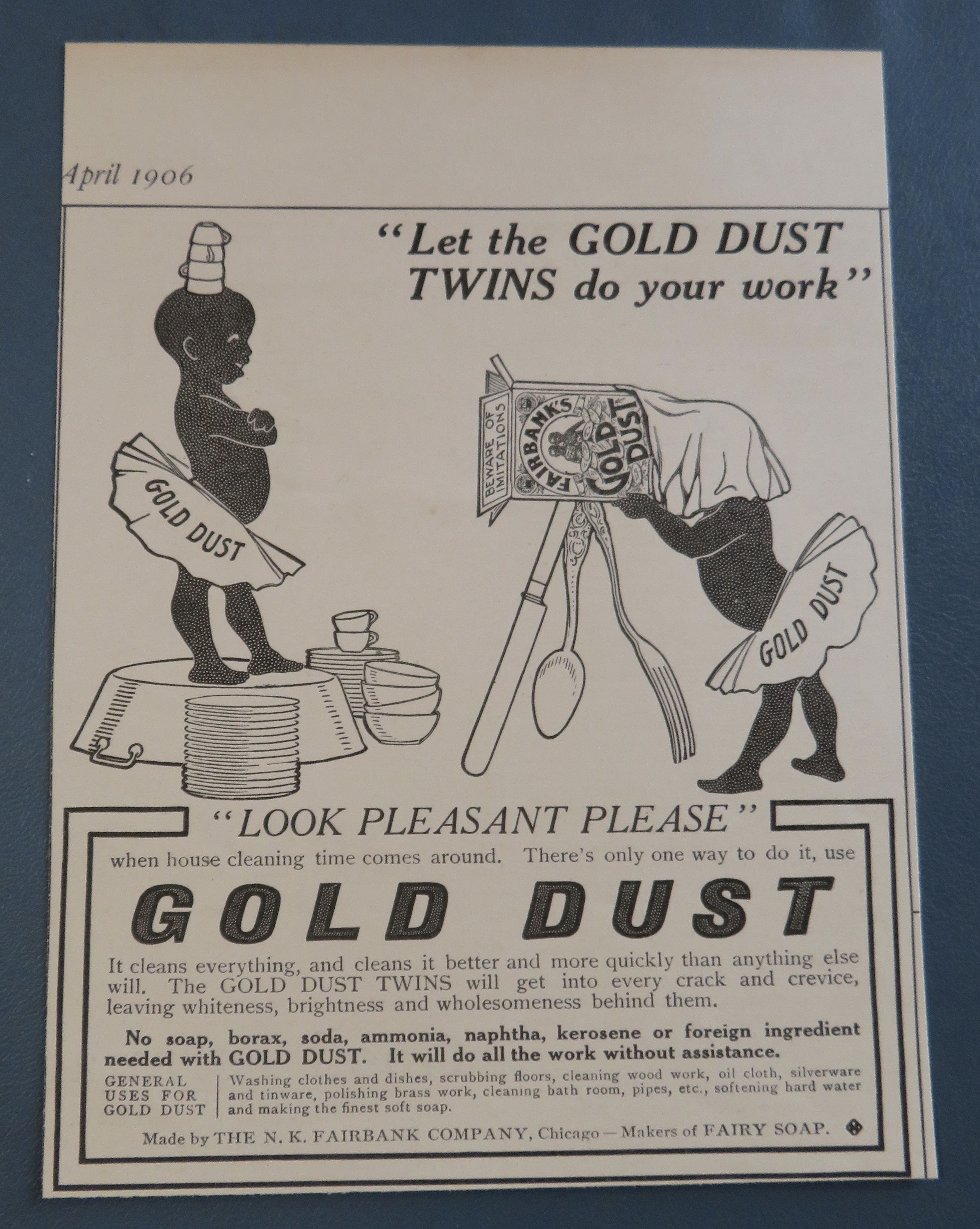 1906 Gold Dust Washing Powder with Gold Dust Twins