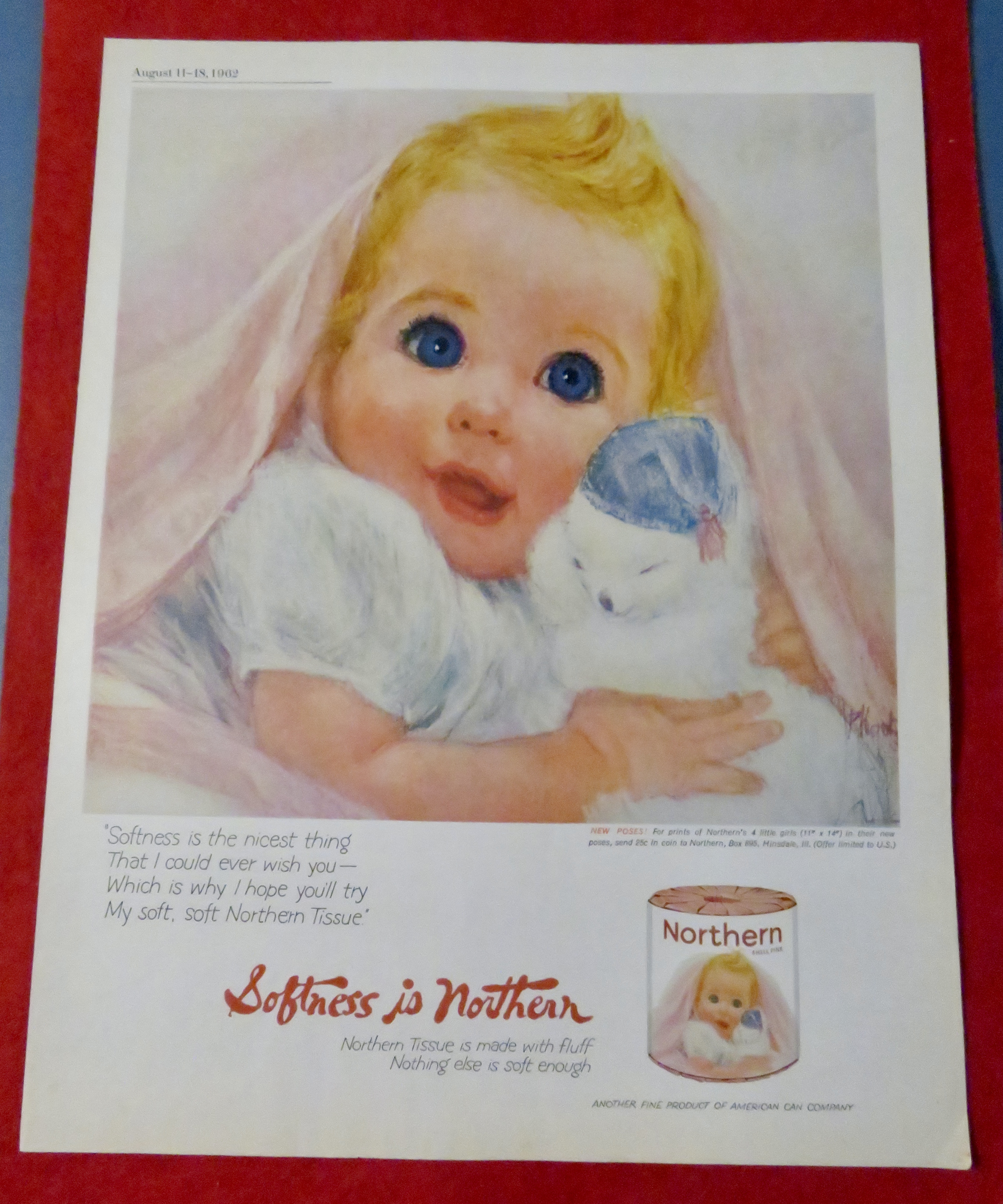 1962 Northern Tissue w/ Lovely Blond Haired Baby