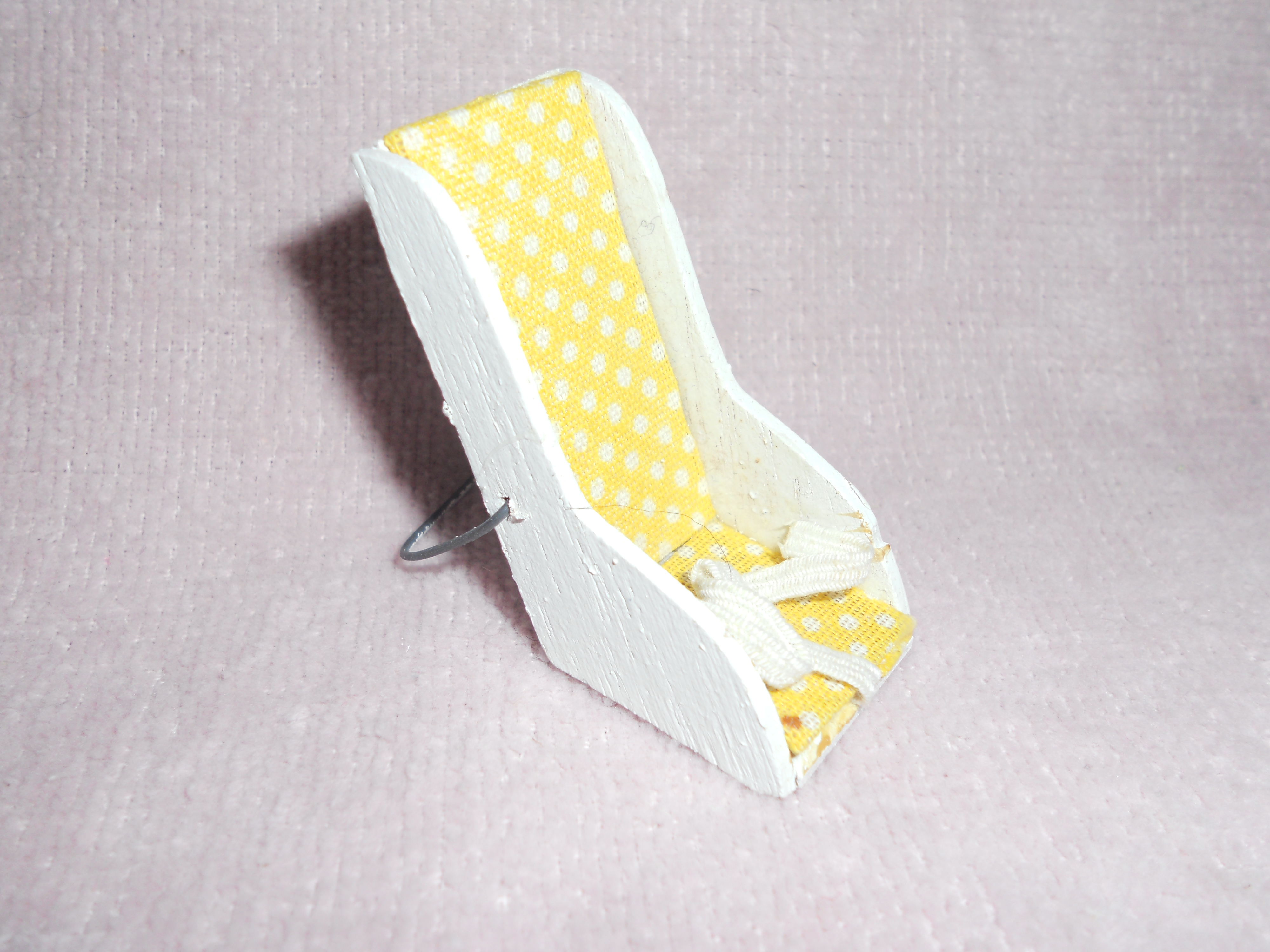 Doll House Wood Doll Seat with covered pad