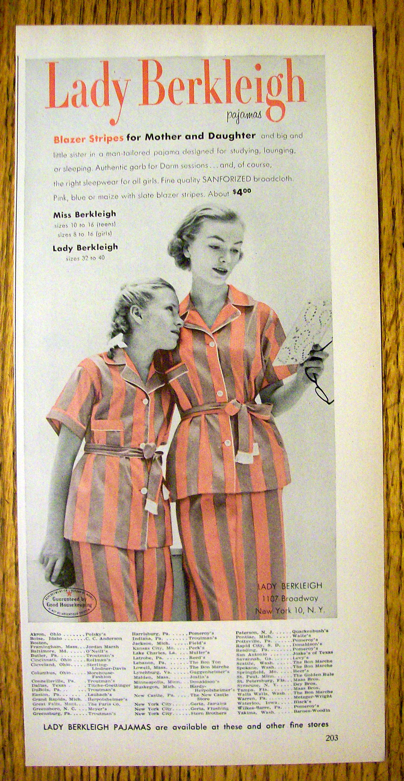1952 Lady Berkleigh Blazer Stripe Pajamas