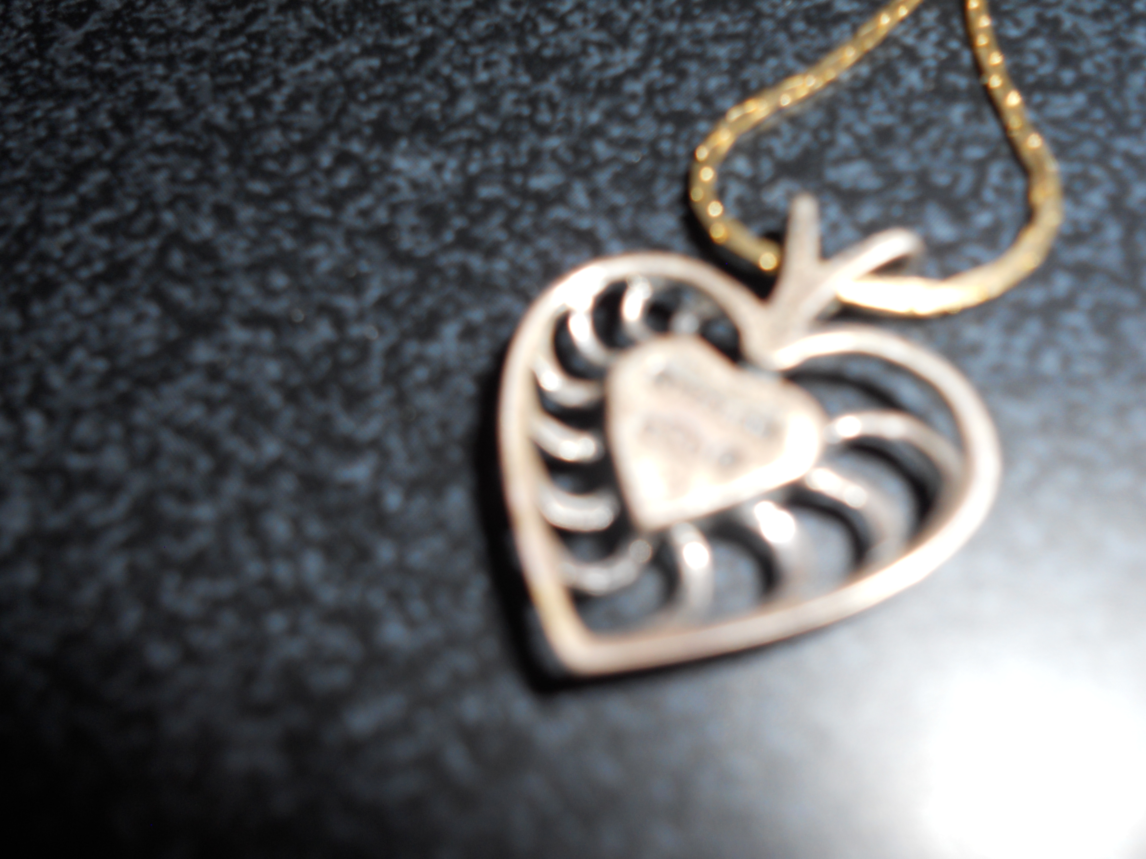 Sterling Silver Heart Necklace with Onyx