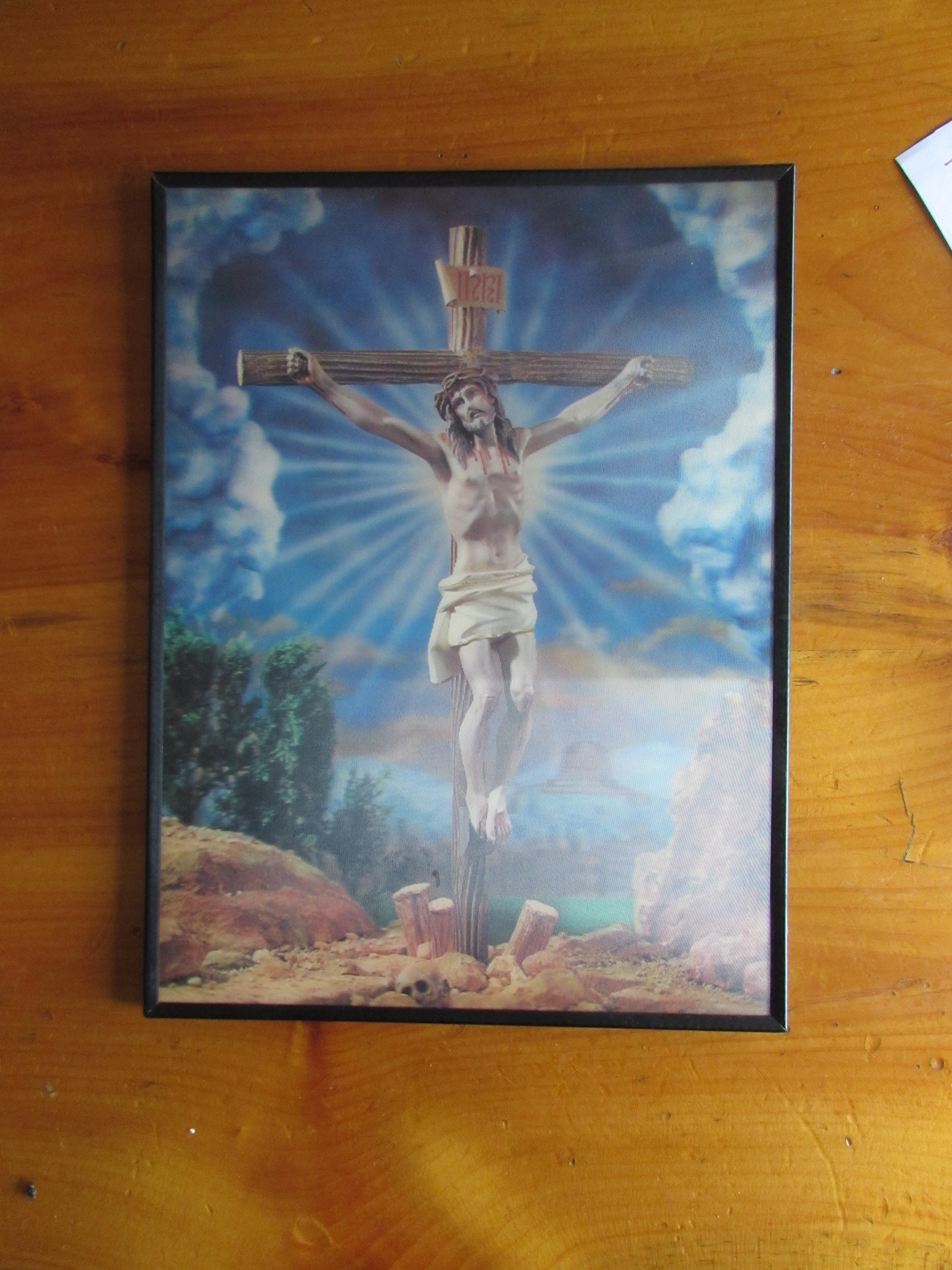 Jesus Crucifix Hologram Picture Three Demential