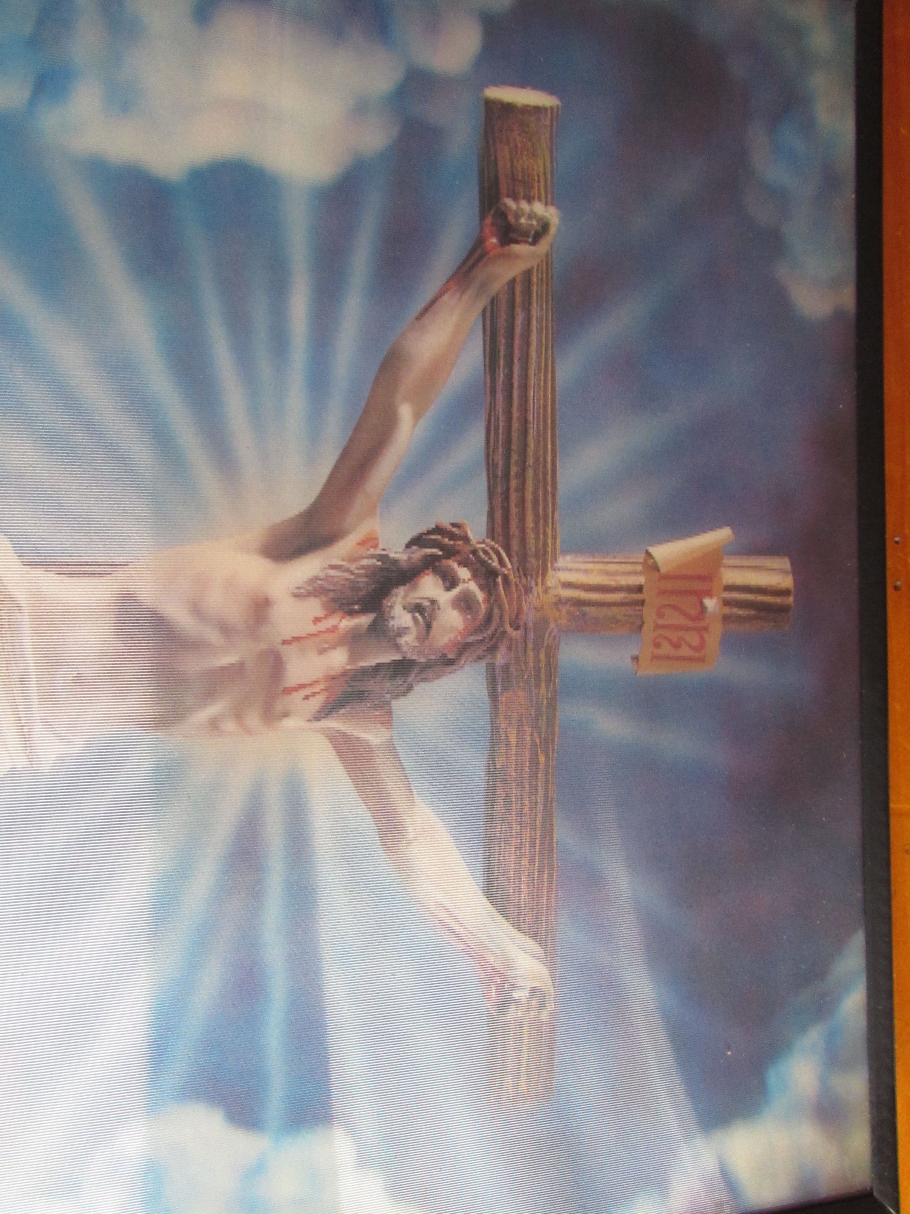 Jesus Crucifix Hologram Picture Three Demential
