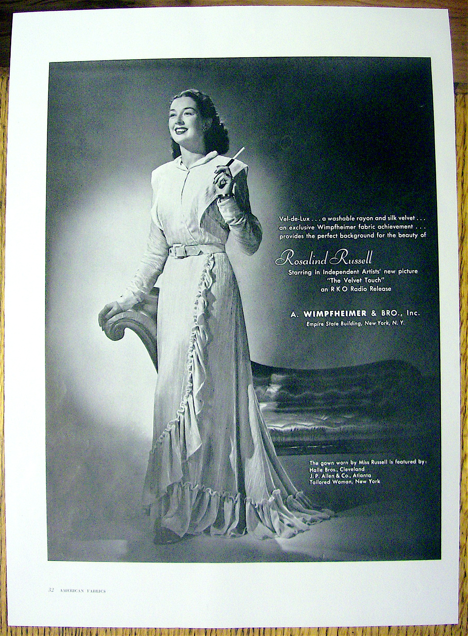 1948 Wimpfheimer Fabric w/Rosalind Russell
