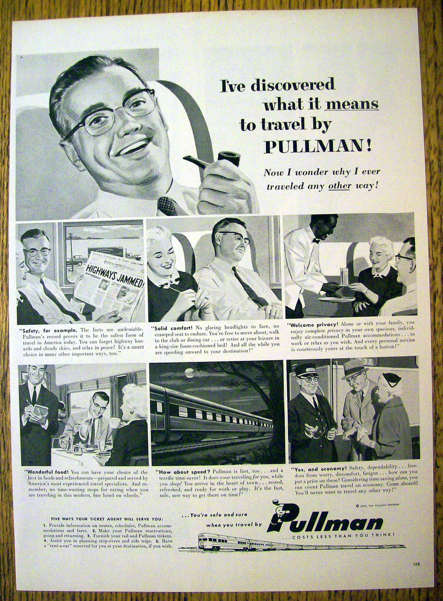 1955 Pullman with Man Relaxing On The Train
