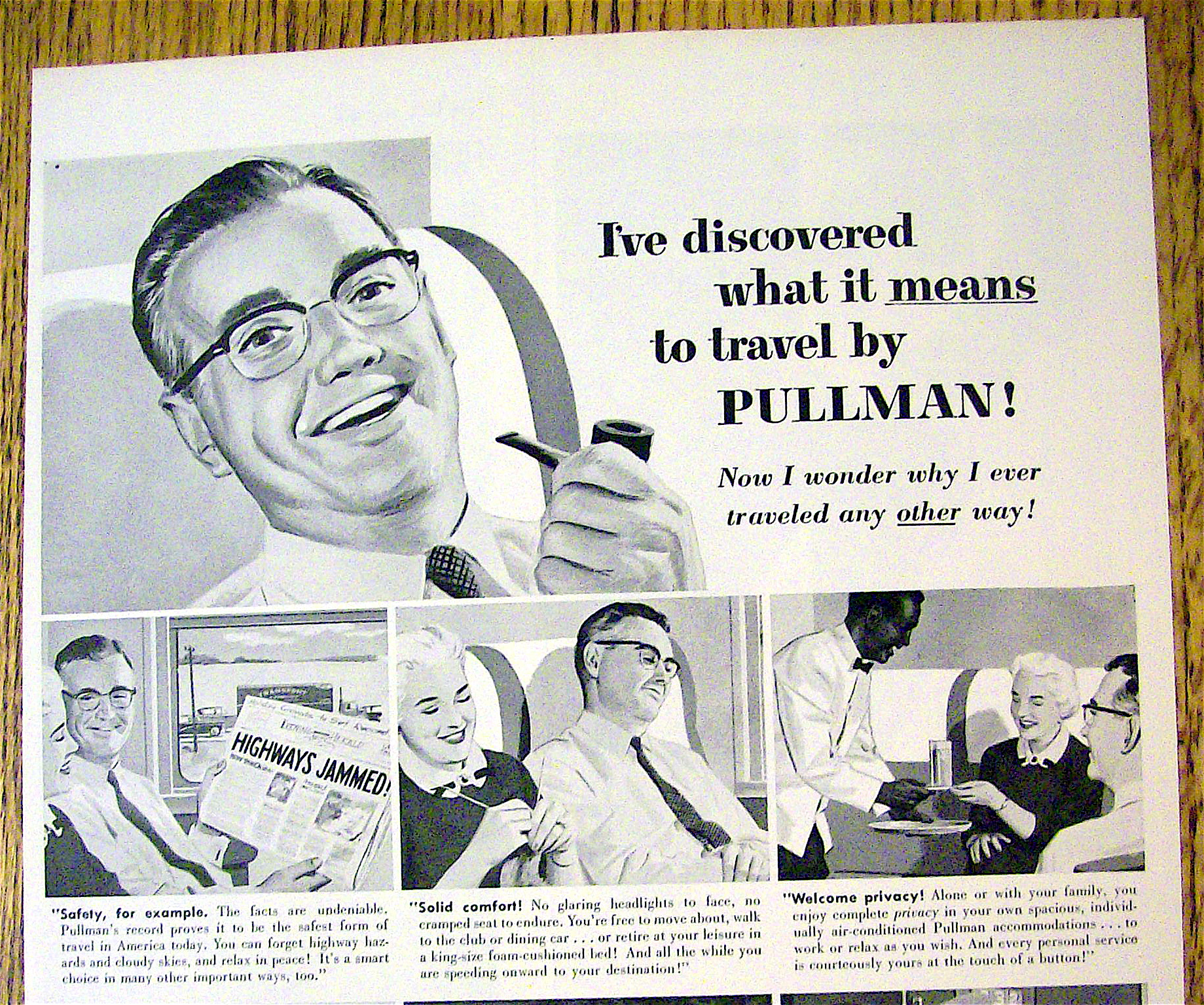 1955 Pullman with Man Relaxing On The Train