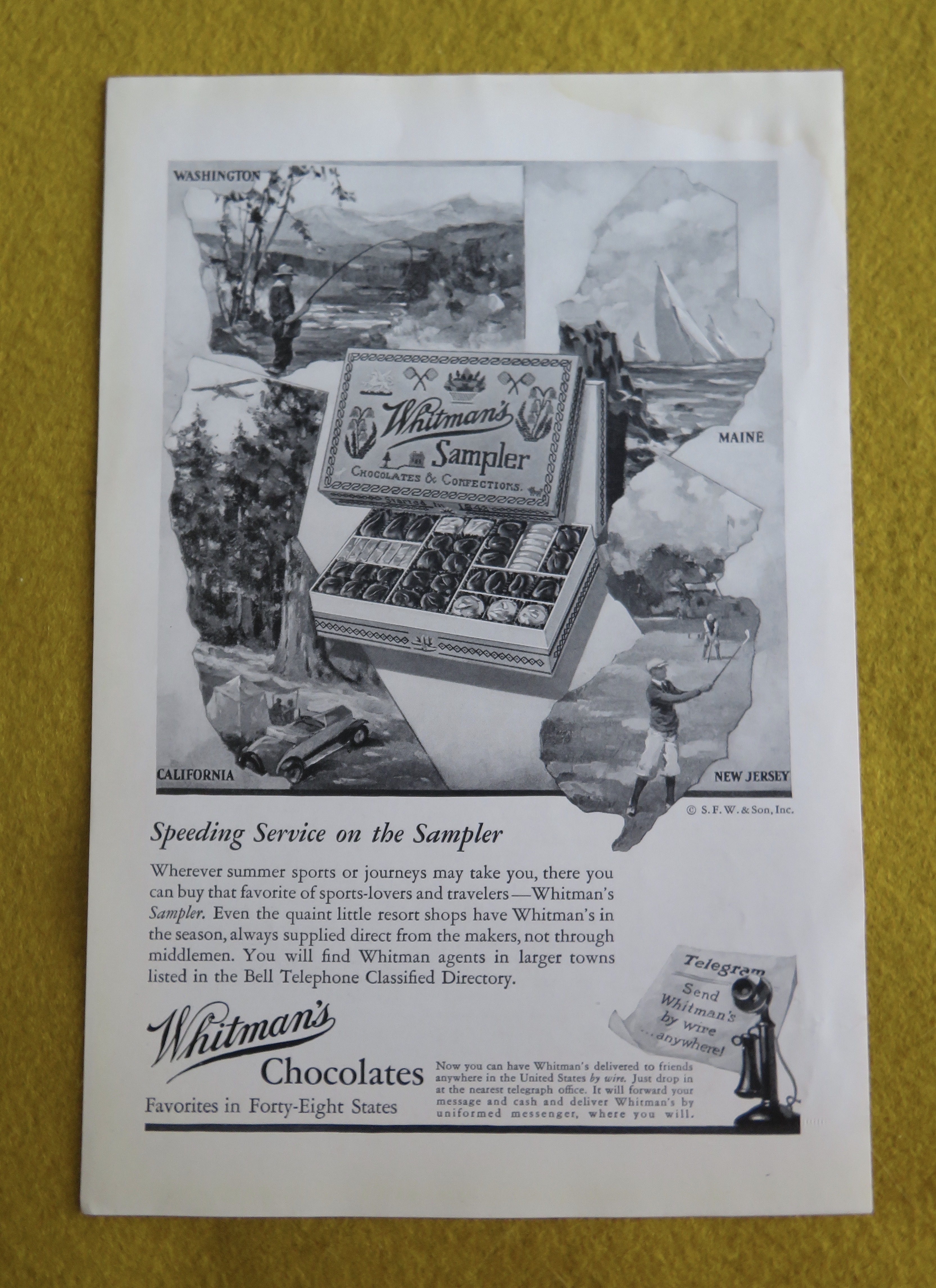 1930 Whitman's Chocolates with Speeding Service