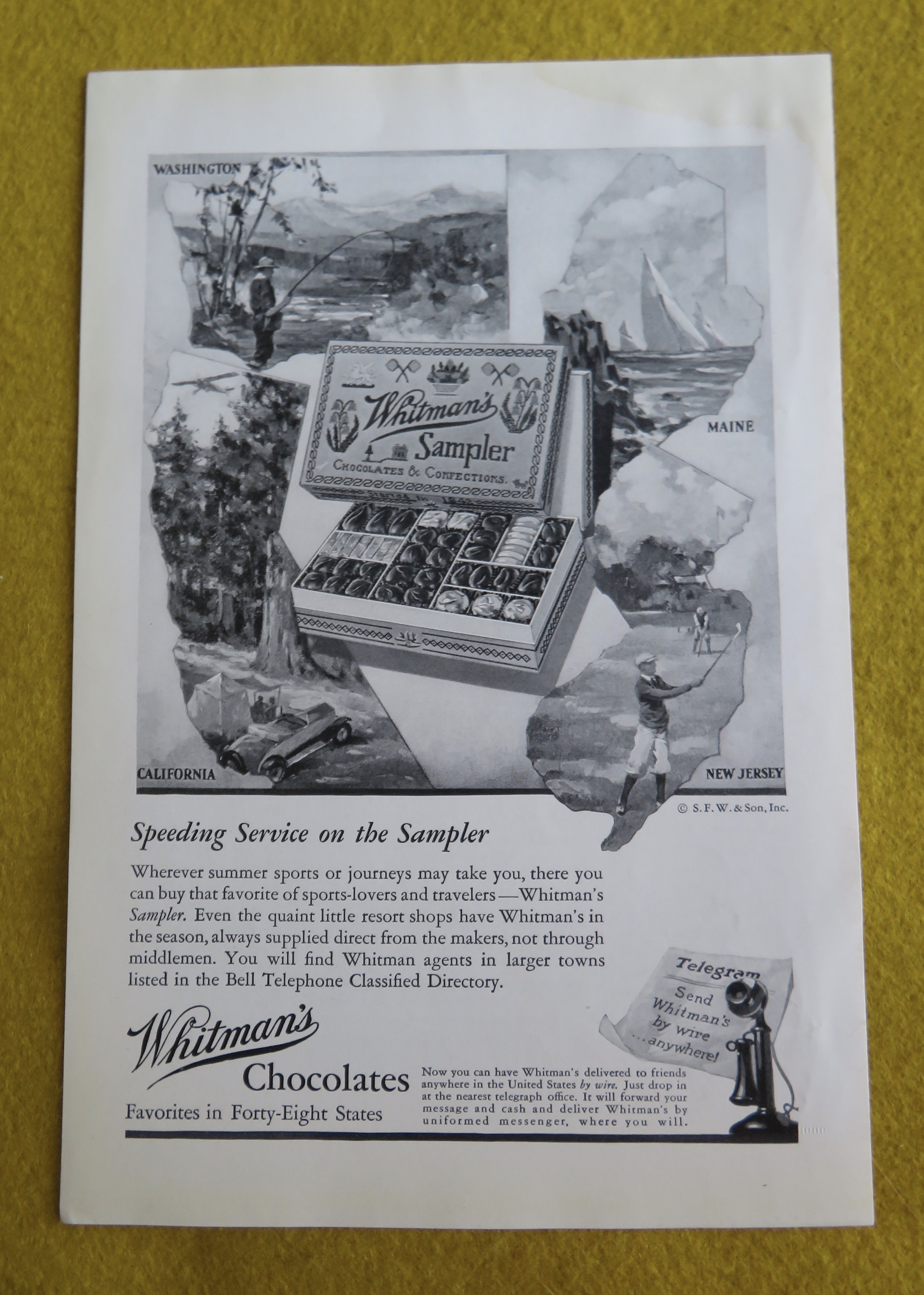 1930 Whitman's Chocolates with Speeding Service