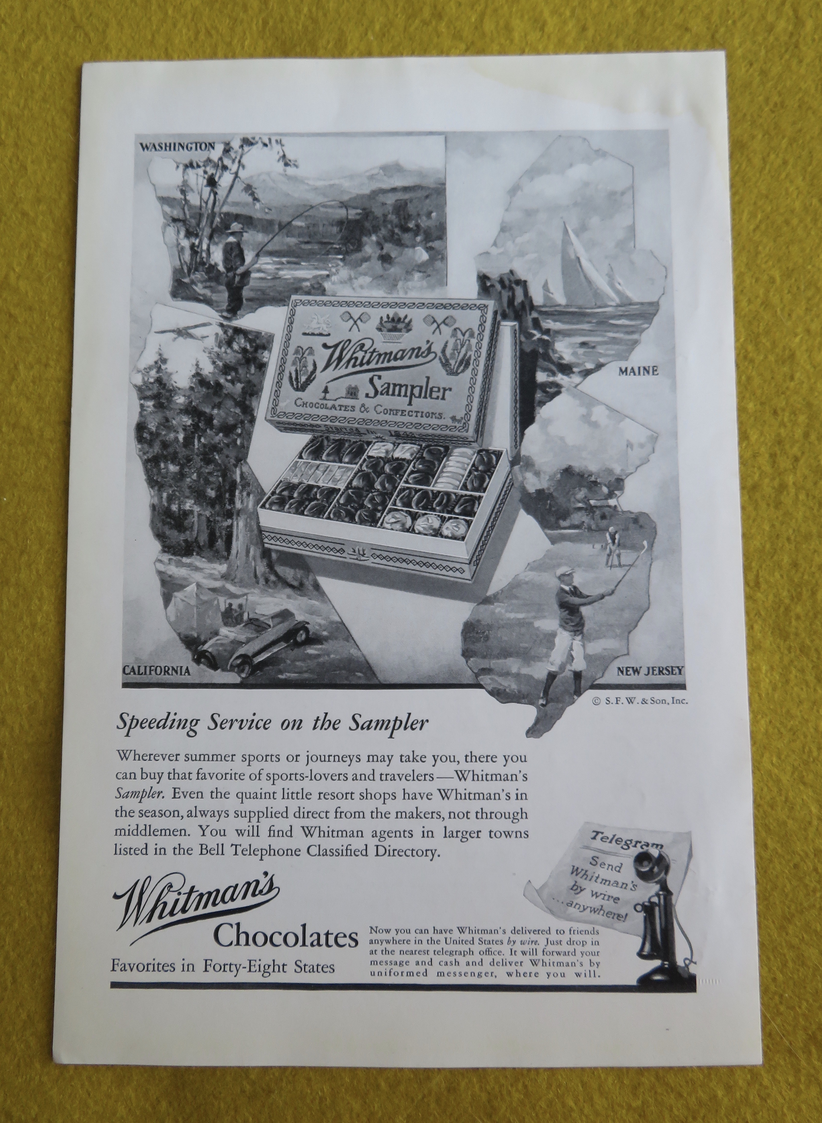 1930 Whitman's Chocolates with Speeding Service