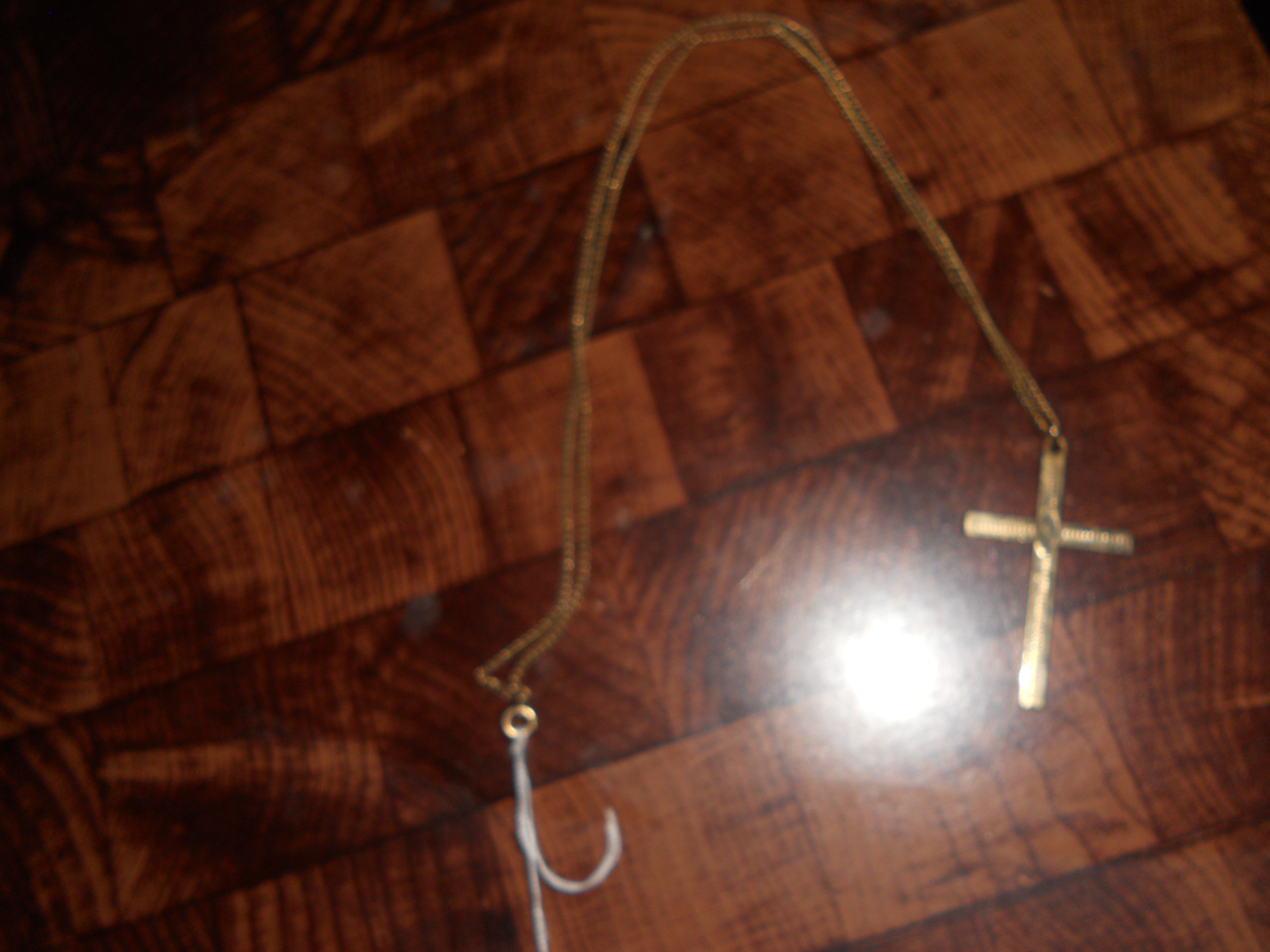 Cross Necklace with Chain Gold Tone
