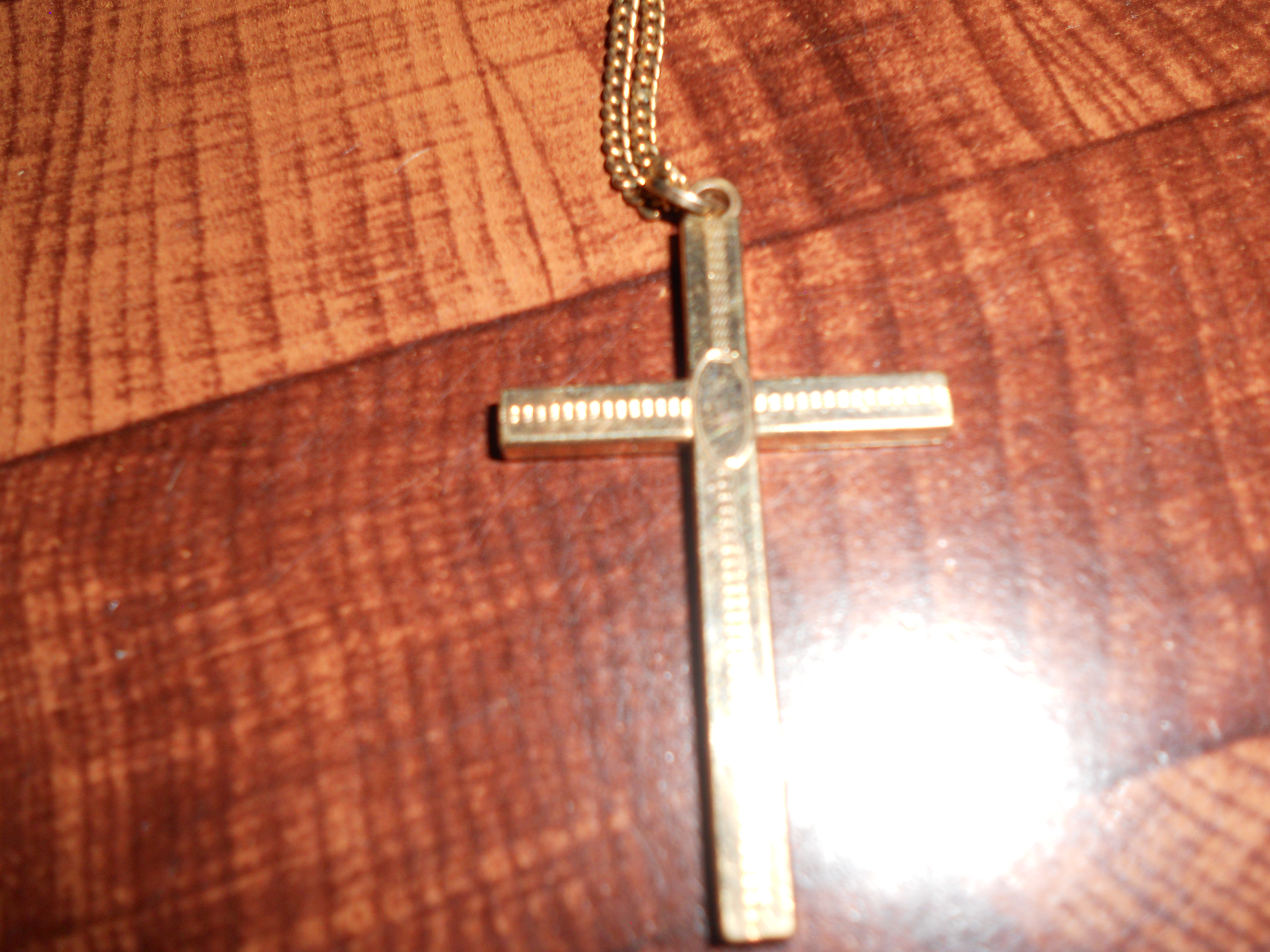 Cross Necklace with Chain Gold Tone