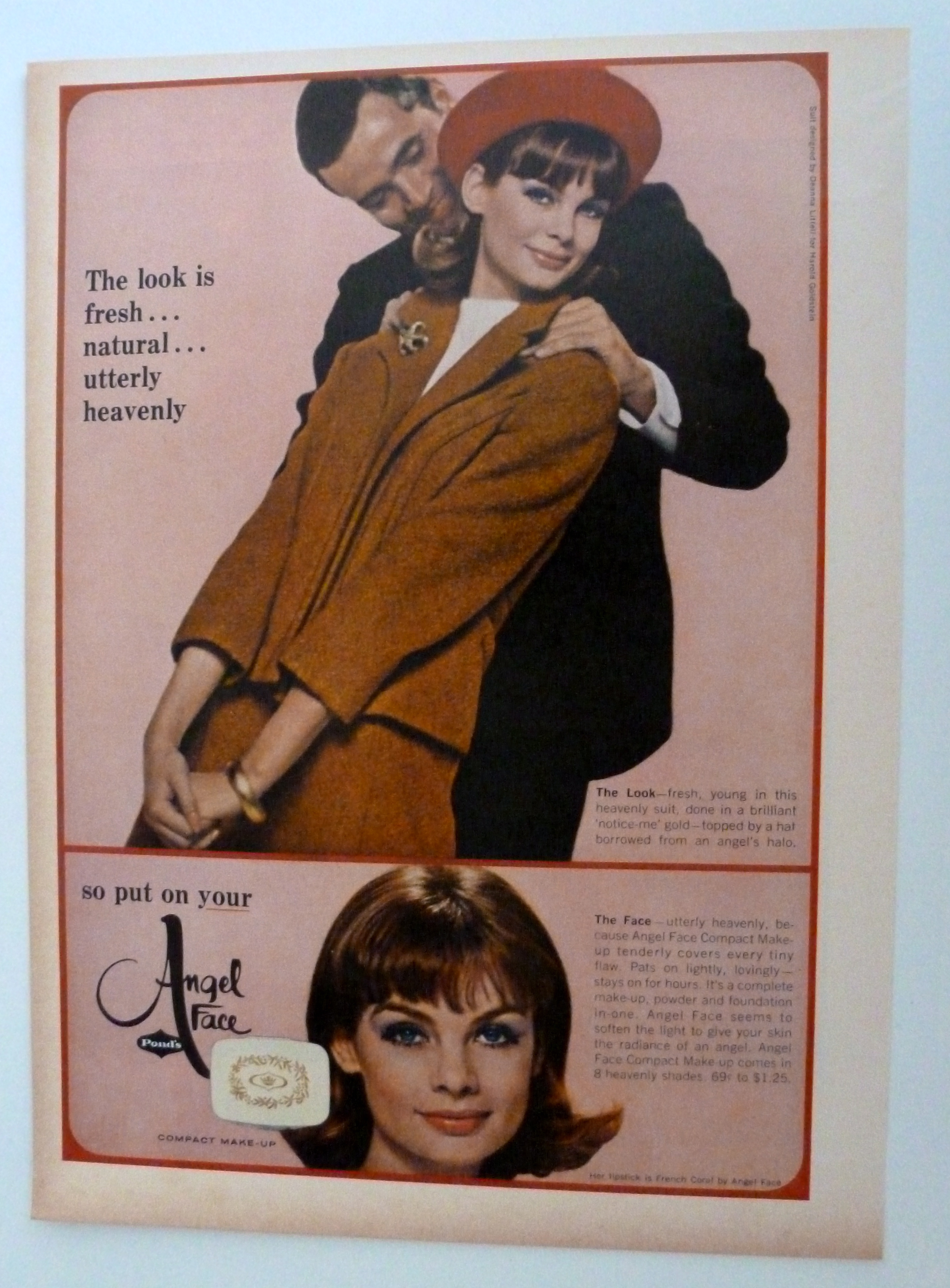 1963 Pond Angel Face Compact Make Up with Lovely Woman