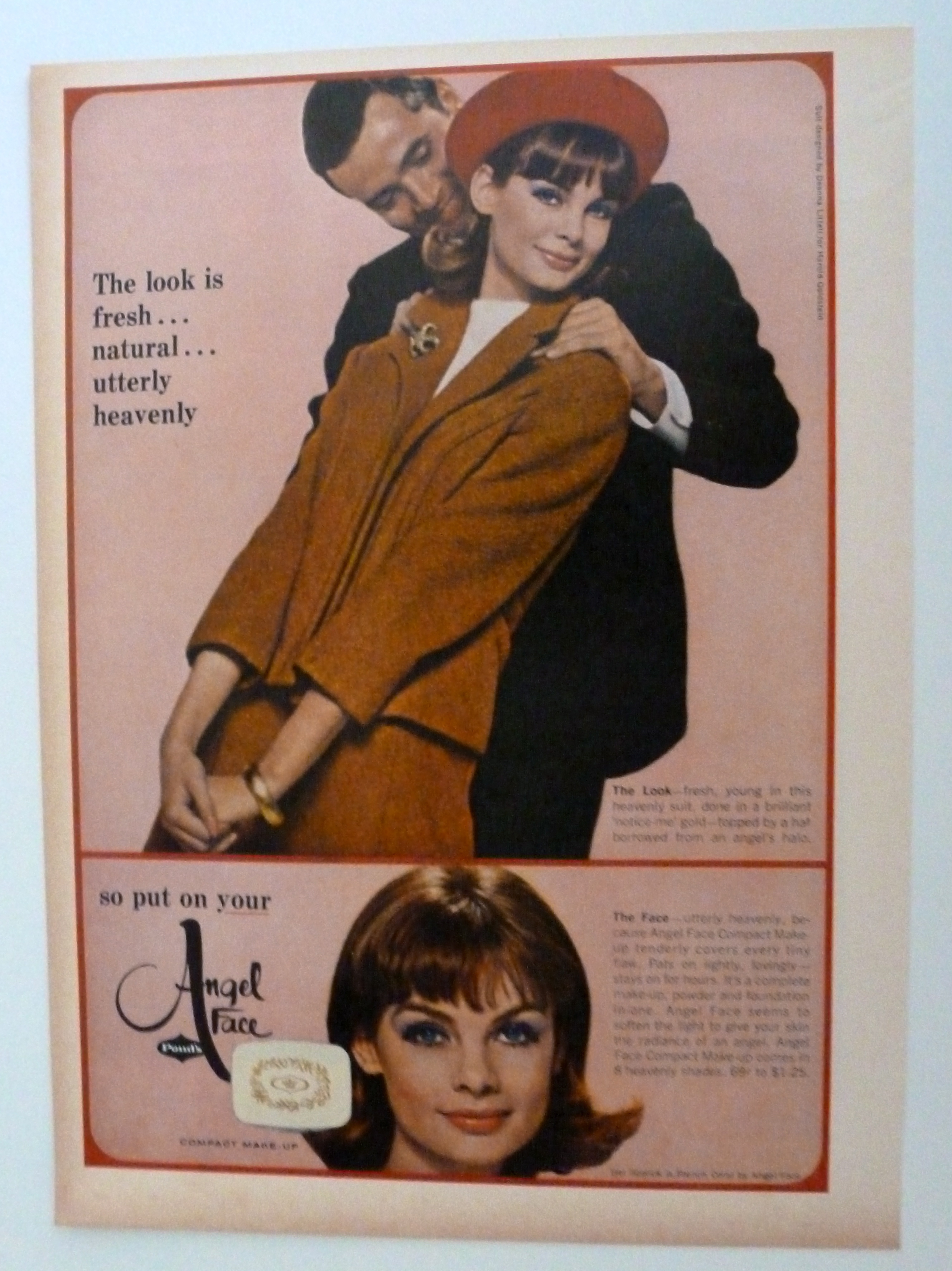 1963 Pond Angel Face Compact Make Up with Lovely Woman