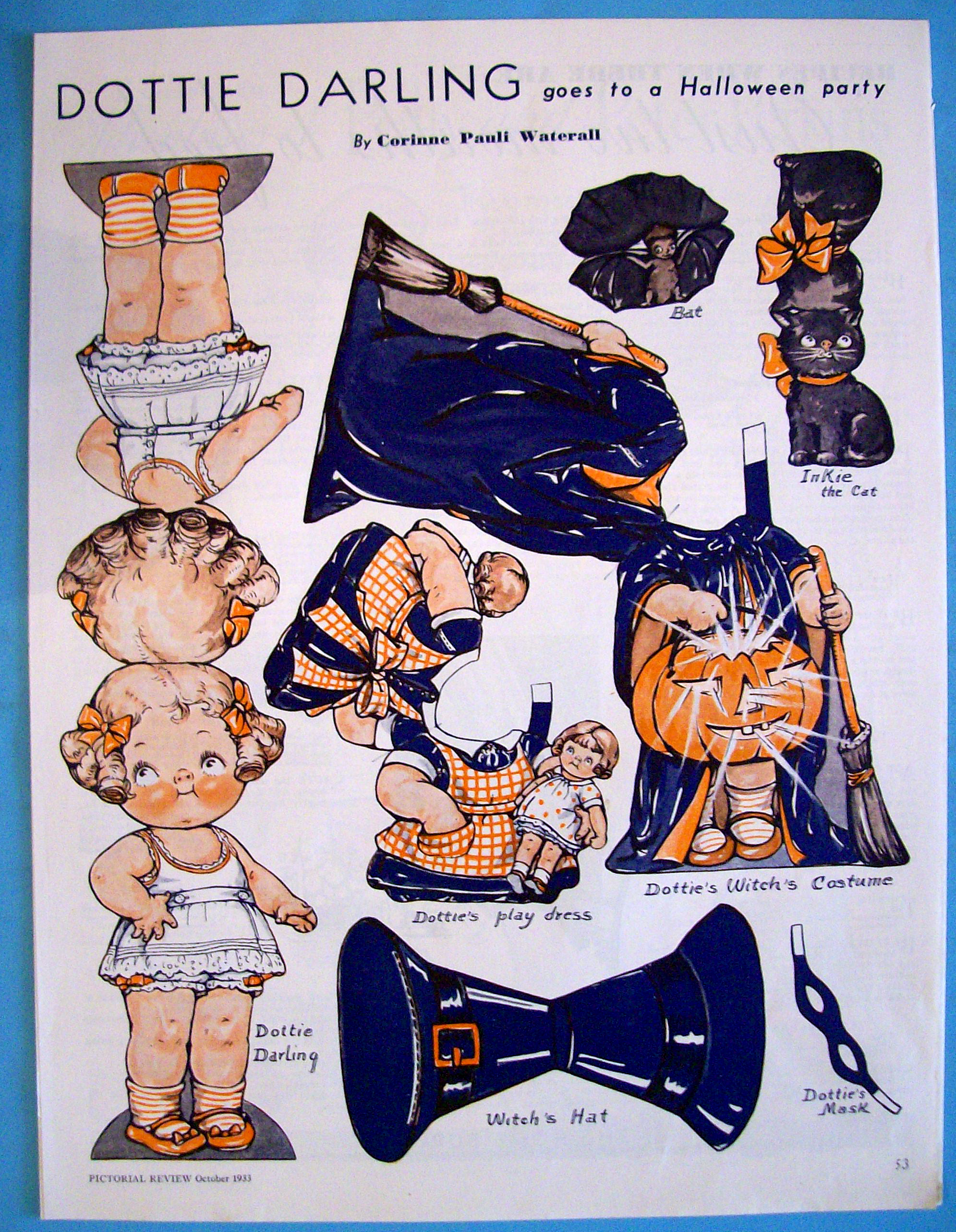 Dottie Darling Paper Doll - October 1933