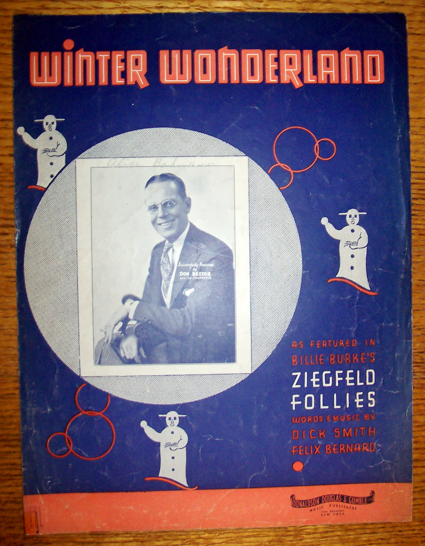 Sheet Music Of 1934 Winter Wonderland By Dick Smith