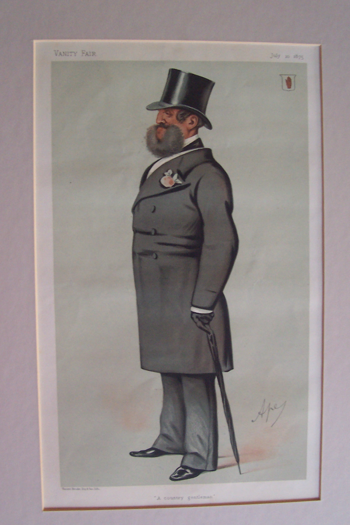 1875 Vanity Fair Print Sir Henry Josias Stracey Bart
