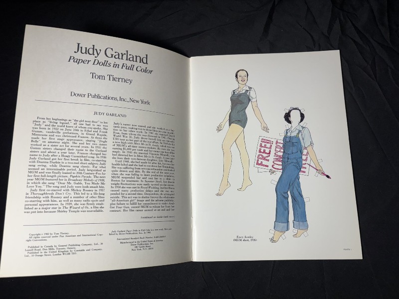 Tom Tierney Paper Dolls Lot 5 Books Diana John Wayne Judy Garland Uncut