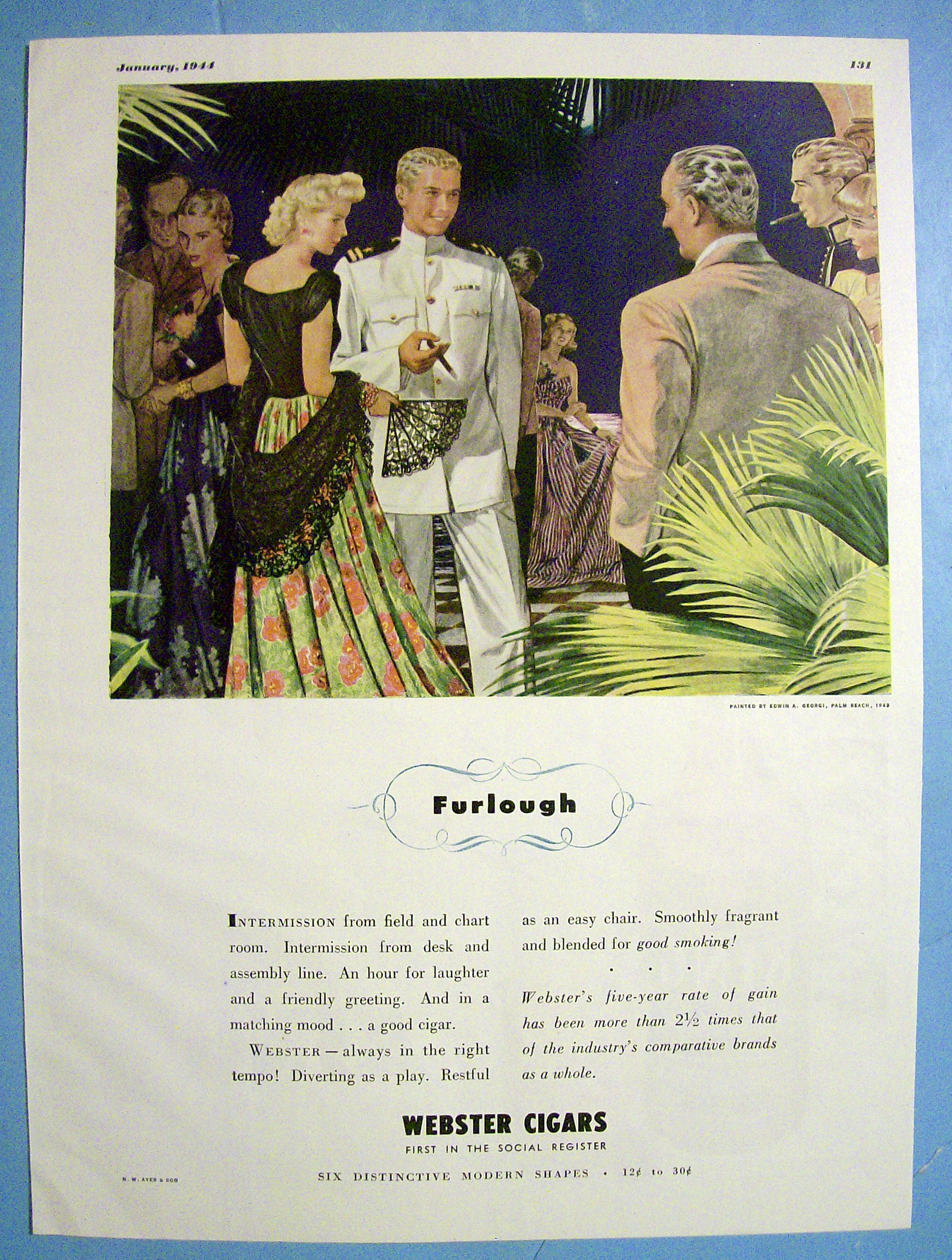 1944 Webster Cigars with Furlough