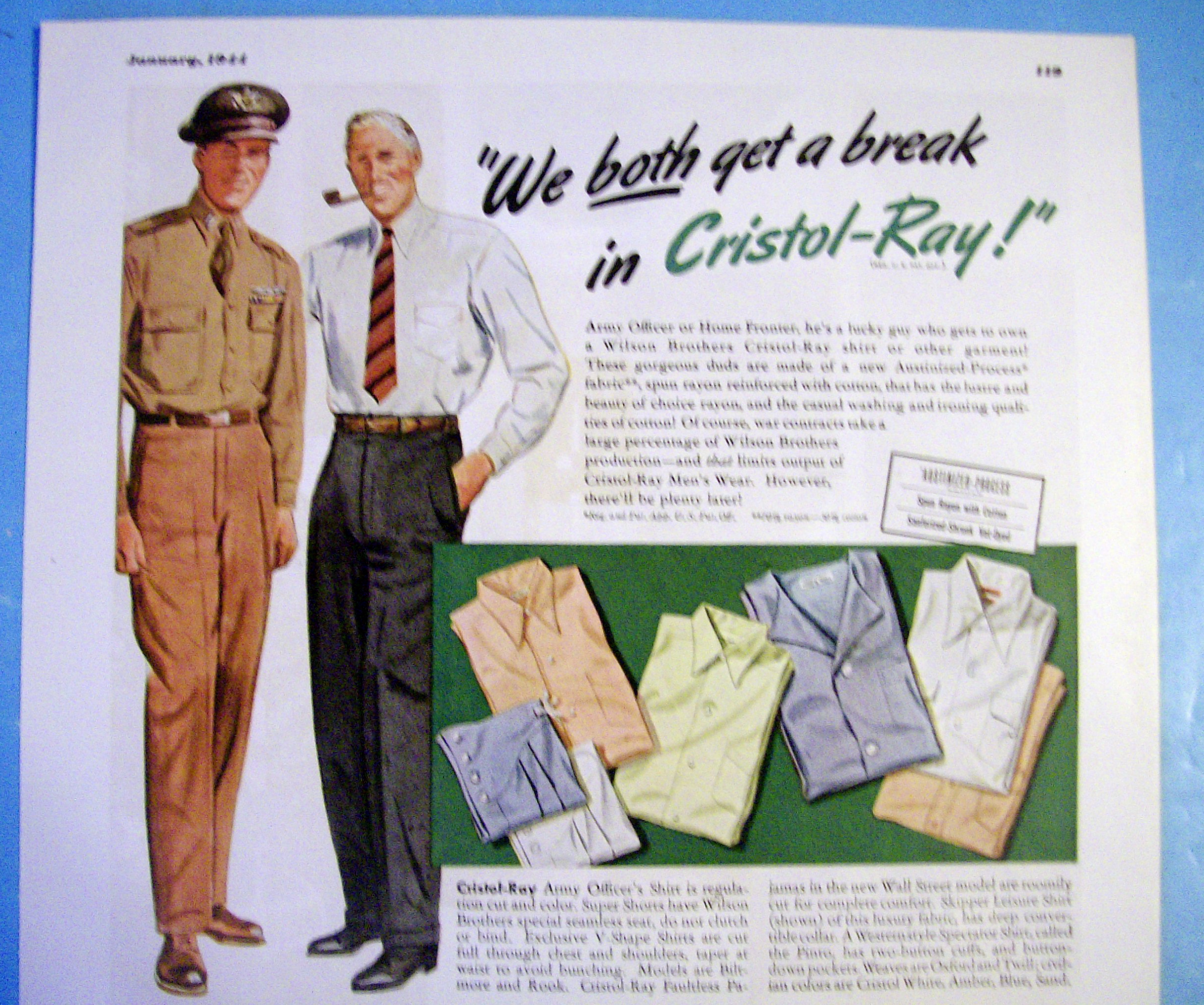 1944 Wilson Brothers Cristol Ray with Soldier & Man