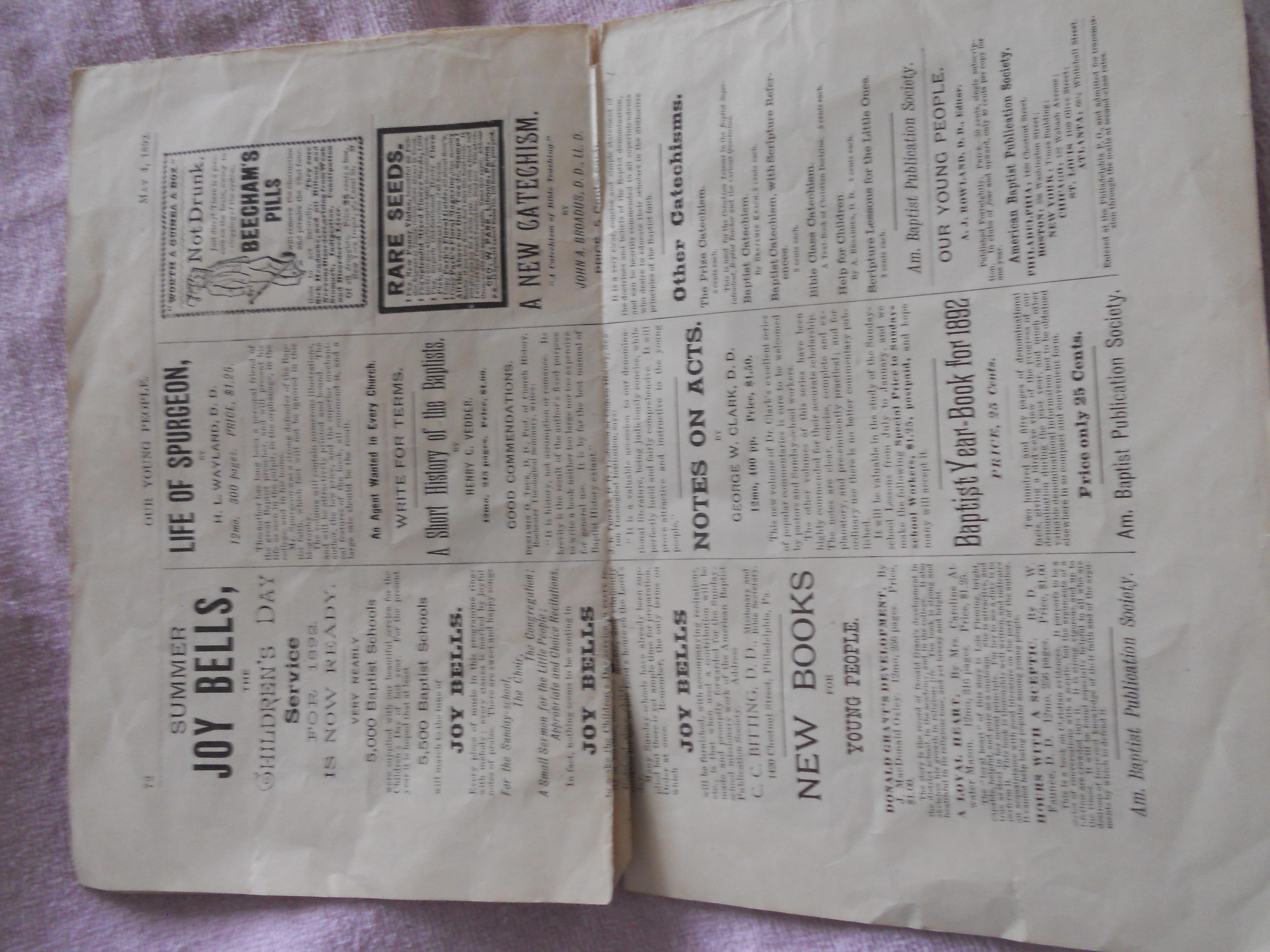 Our Young People Paper, 1892
