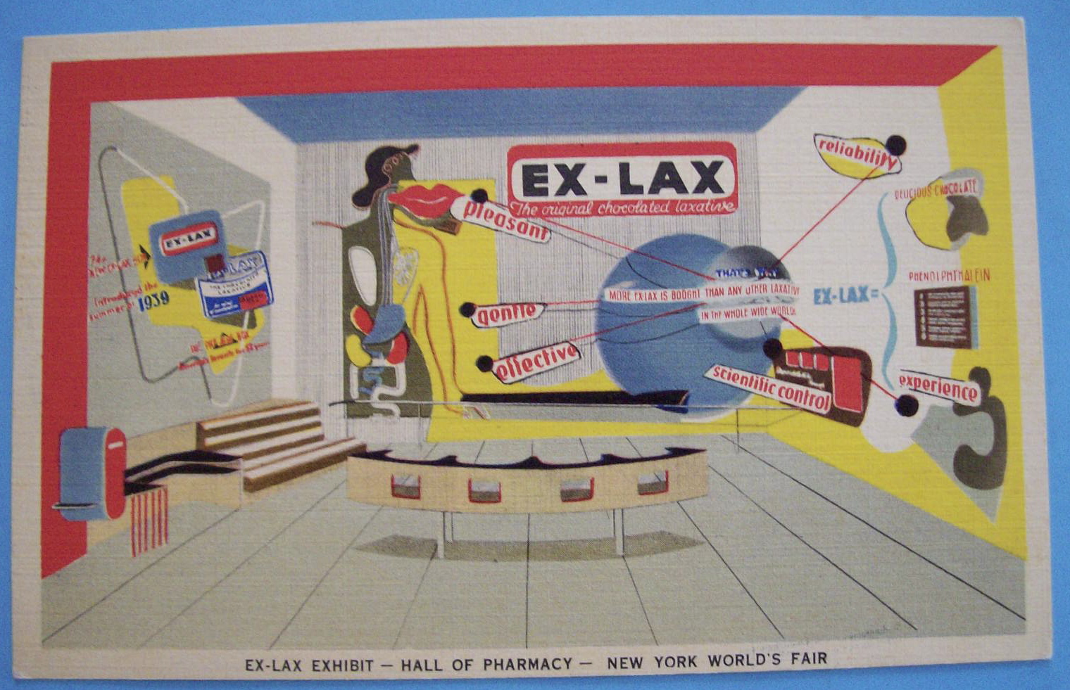 Ex-Lax Exhibit Postcard (1939 New York World's Fair)